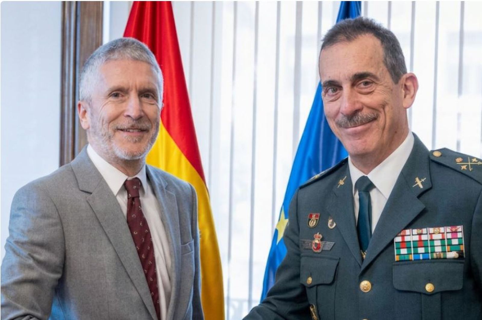 El general Rodríguez-Medel junto al ministro de Interior, Fernando Grande-Marlaska