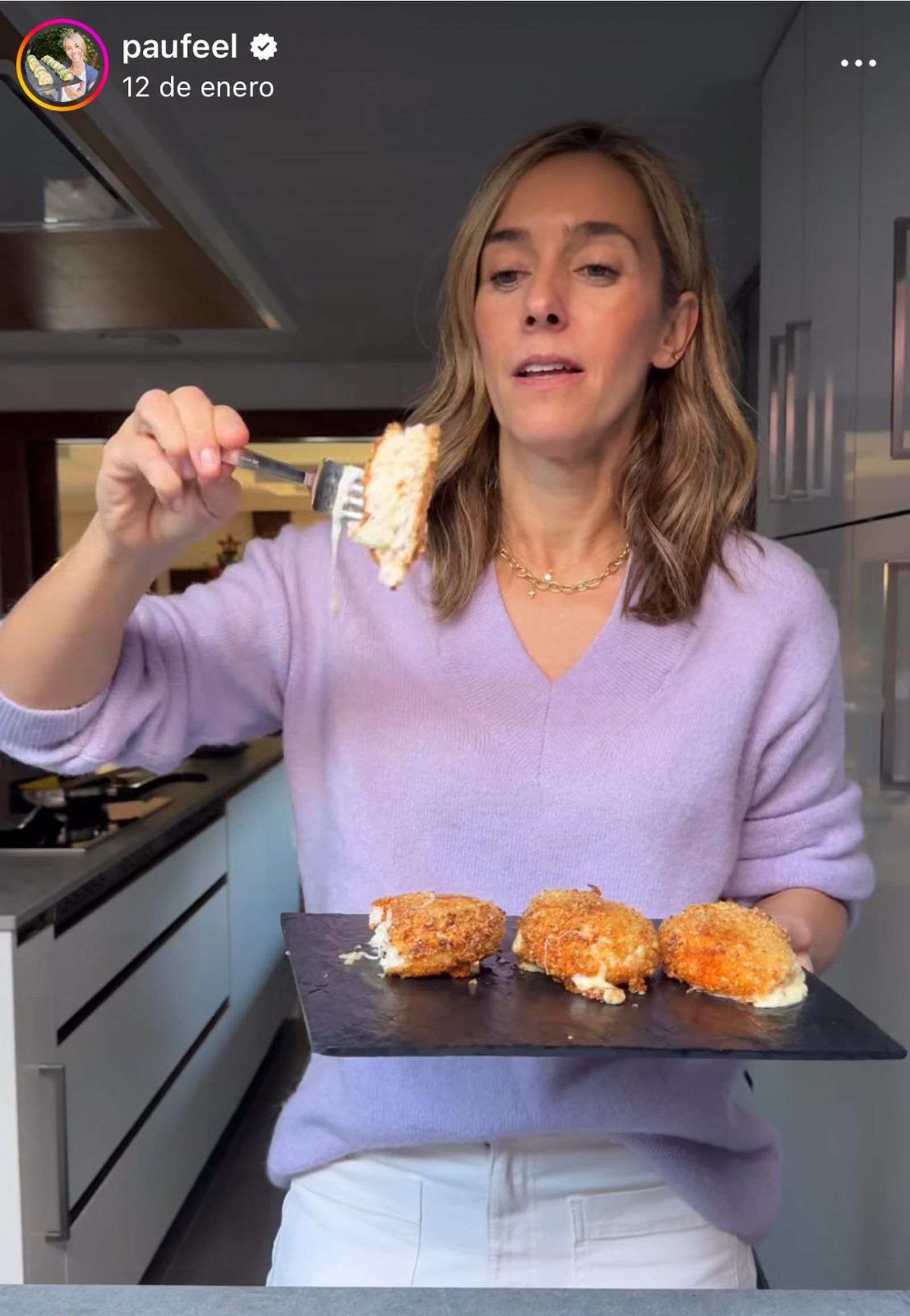 Captura de uno de los vídeos de recetas que Paufeel sube a su cuenta de Instagram Captura de uno de los vídeos de recetas que Paufeel sube a su cuenta de Instagram