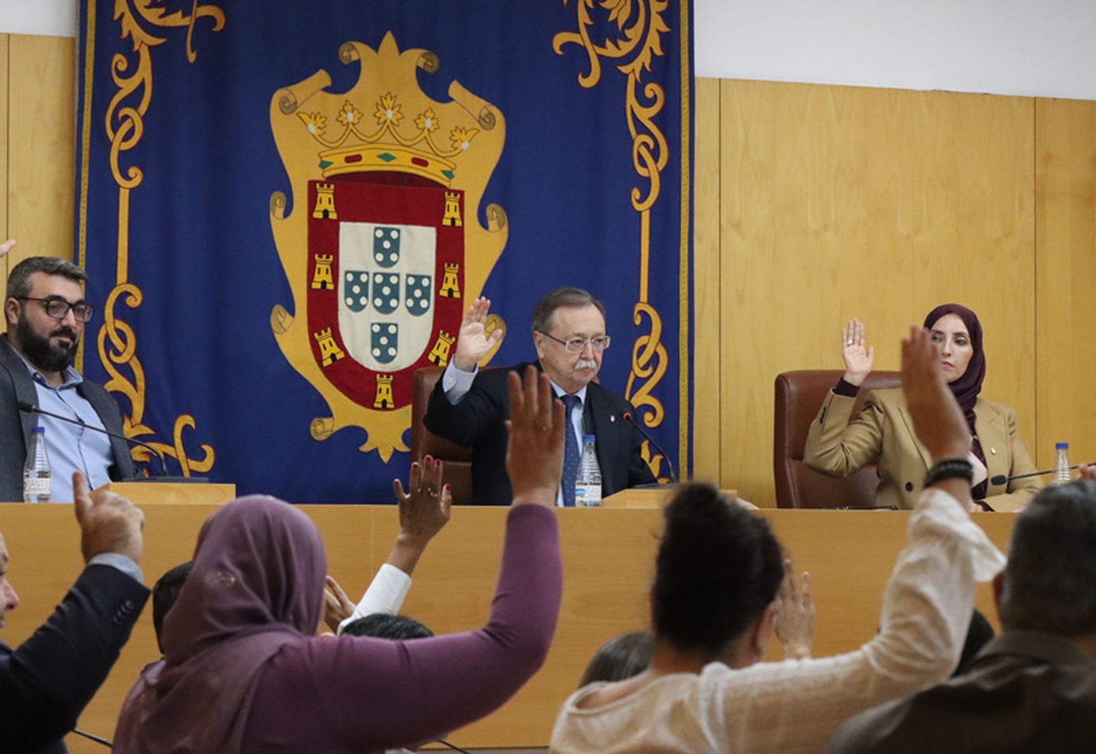 Varios diputados de la Asamblea alzan la mano durante una sesión plenaria. / FOTO REDUAN