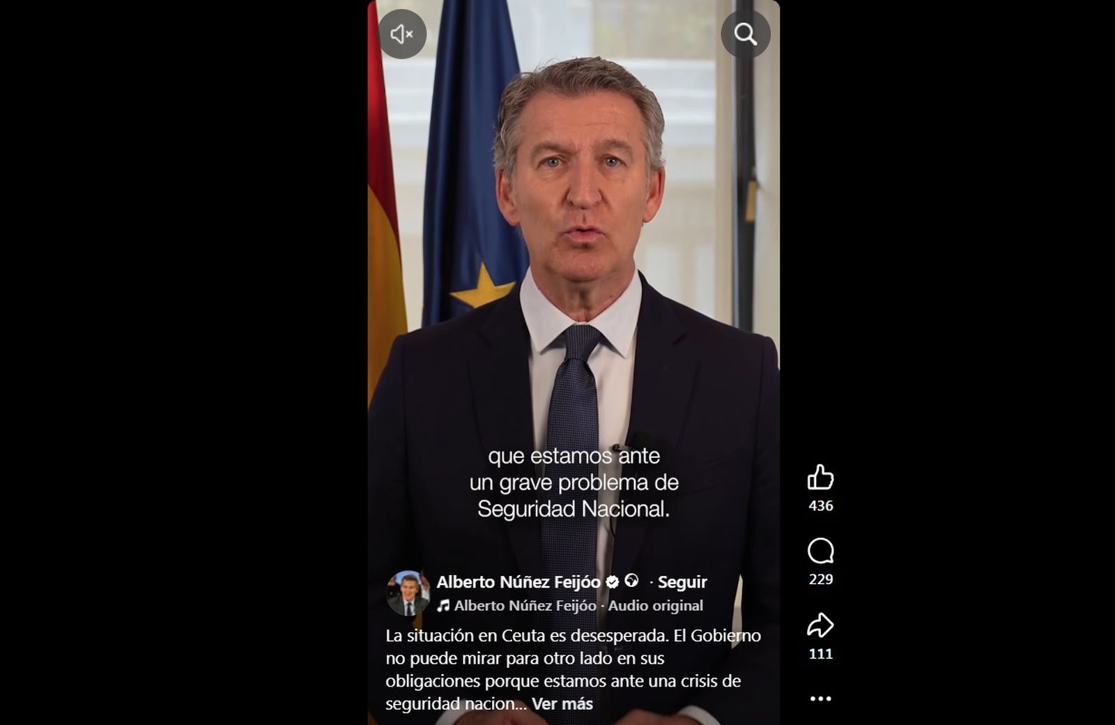 Feijóo exige declarar la emergencia nacional ante la crisis migratoria en Ceuta