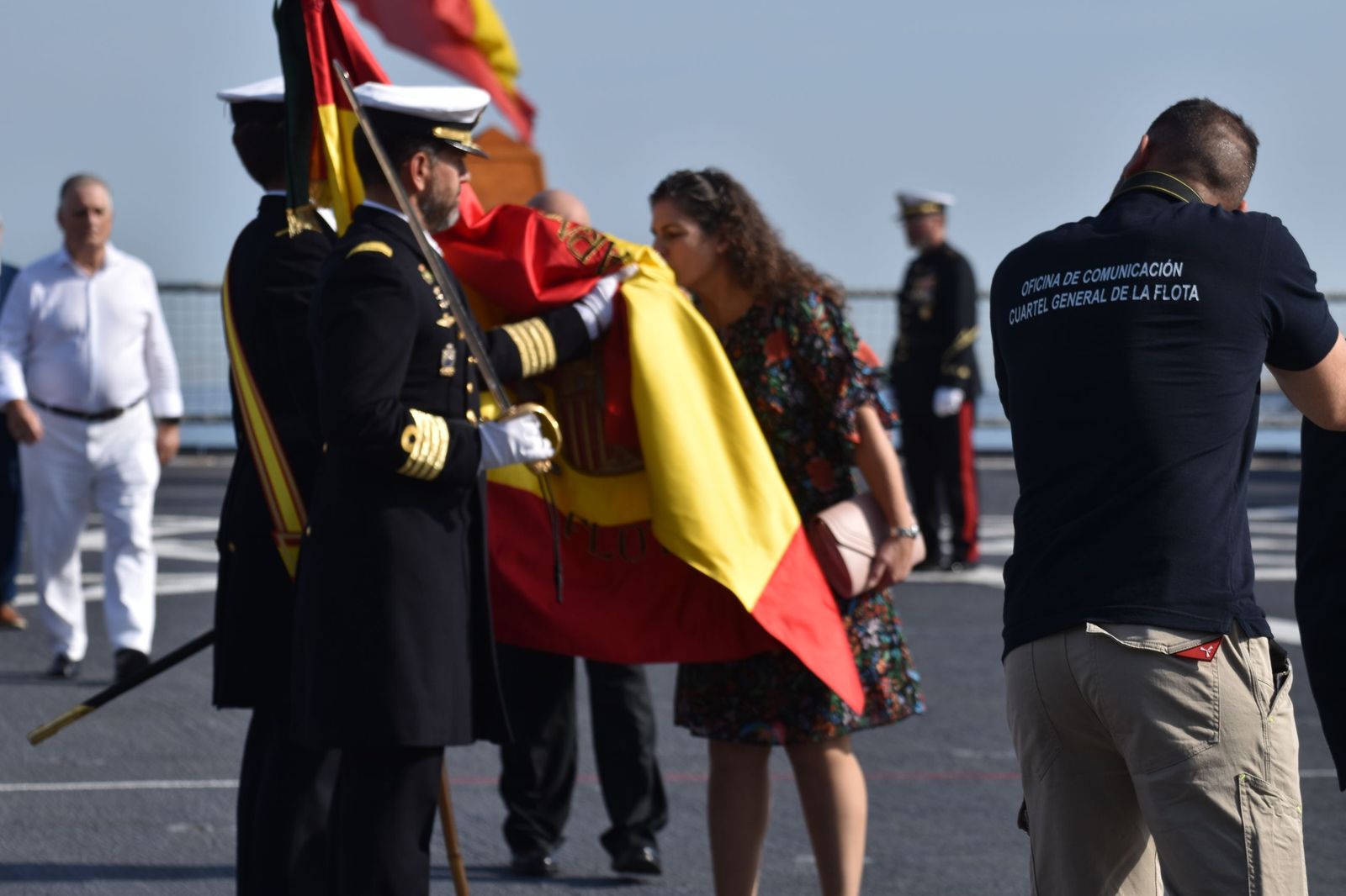Emotiva jura de bandera a bordo del 'Castilla'