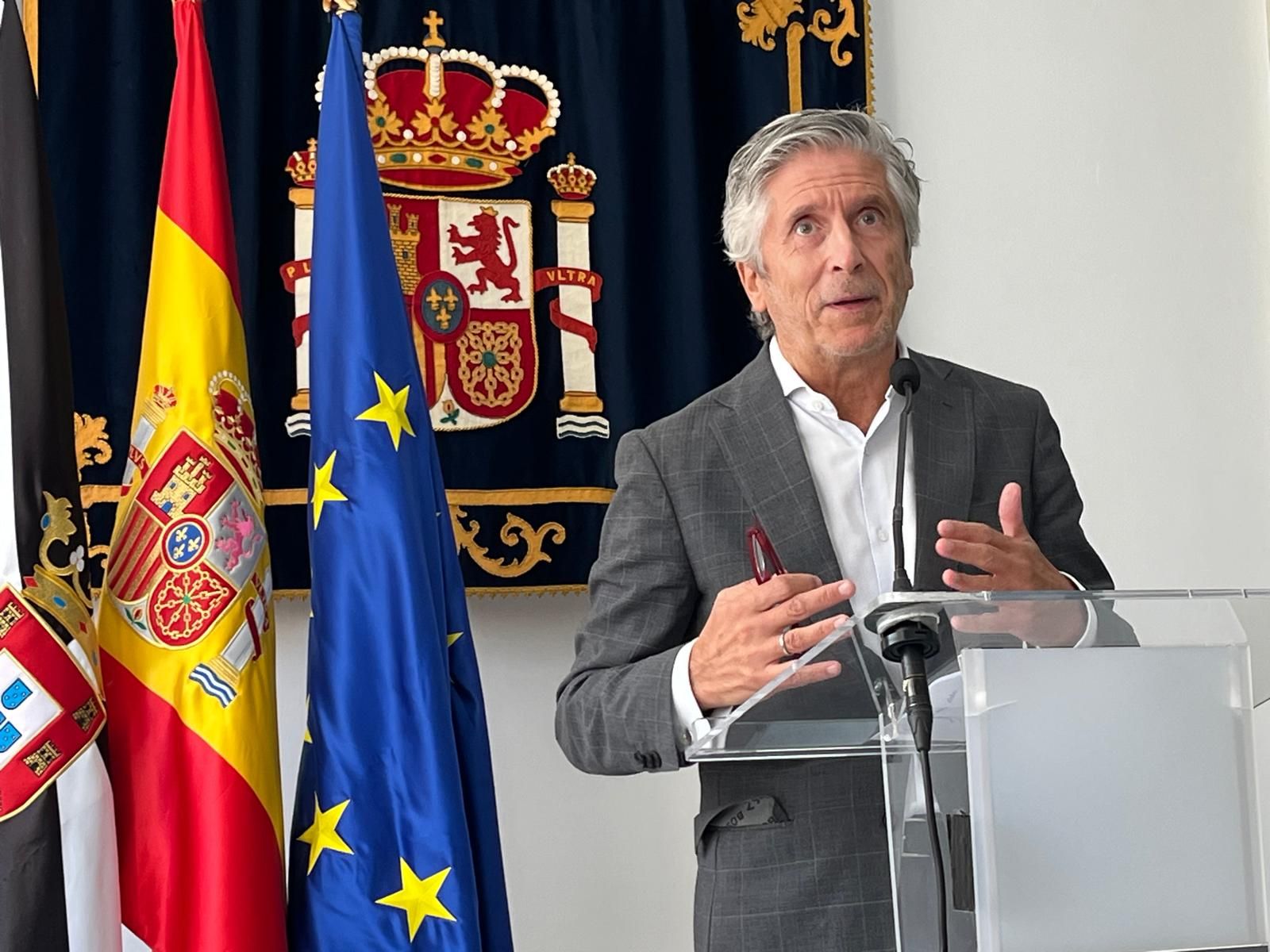 El ministro del Interior, Fernando Grande-Marlaska, comparece en la Delegación del Gobierno