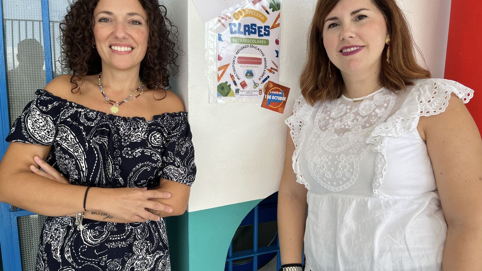 La directora de la Escuela, Irene Espinosa y Miriam Berruezo, docente en 'La Pecera'