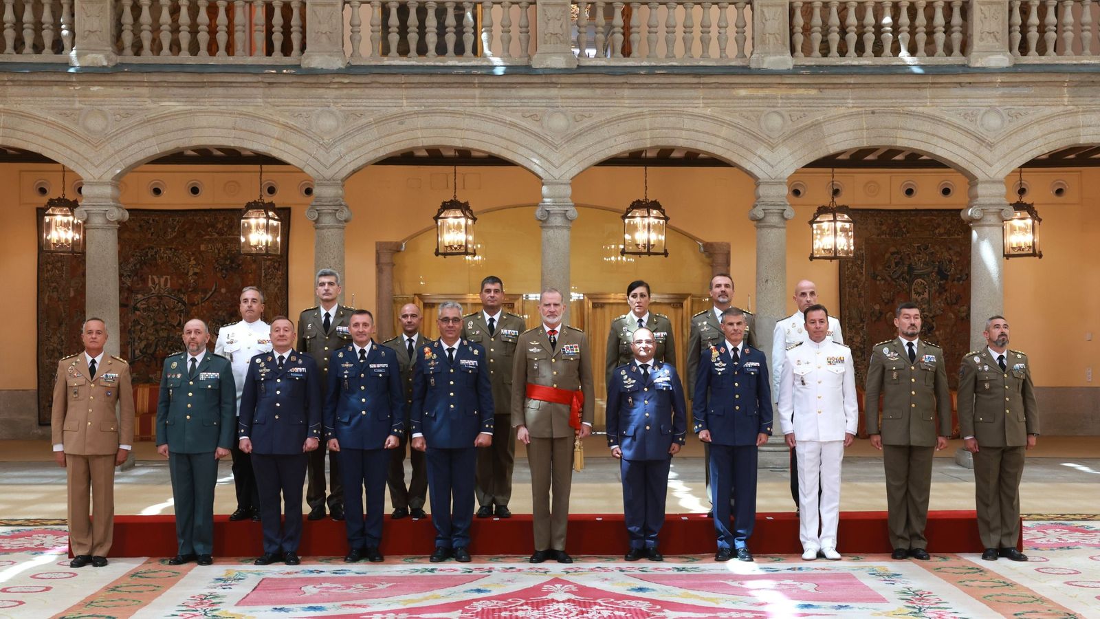 Recepción del Rey Felipe VI a un grupo de coroneles, entre ellos el jefe de Regulares, Luis Gonzaga
