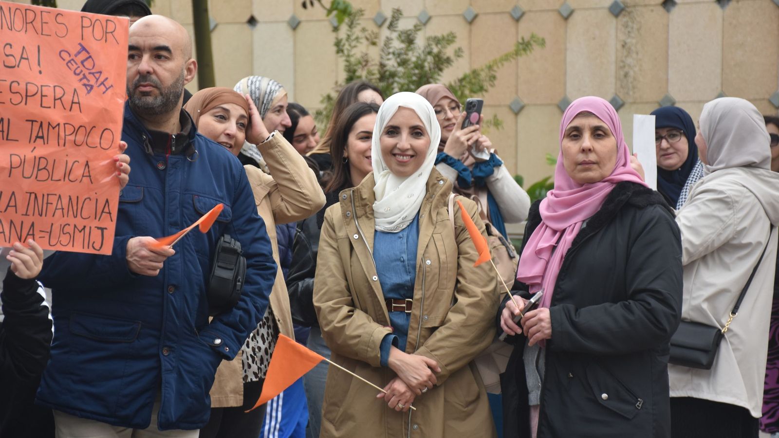 Fatima Hamed, líder del MDyC, durante la manifestación por una sanidad de calidad celebrada este miércoles