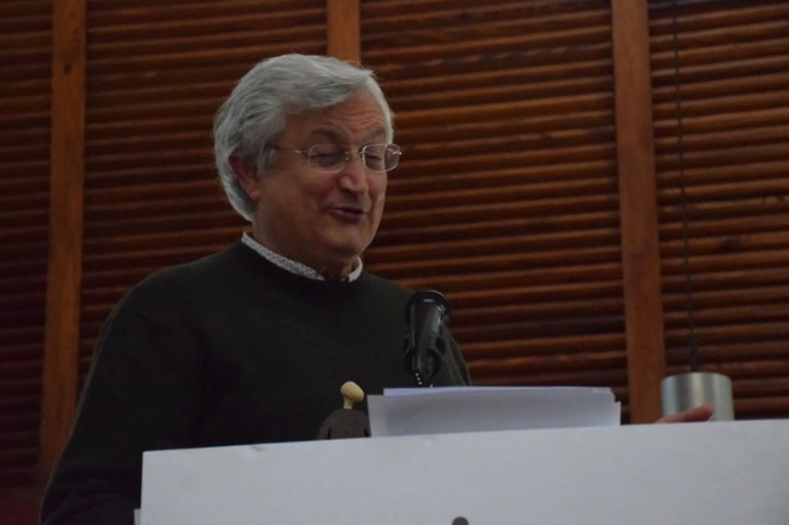 José Luis Belmonte durante su intervención a finales de enero tras recibir un premio de la FAMPA en Ceuta