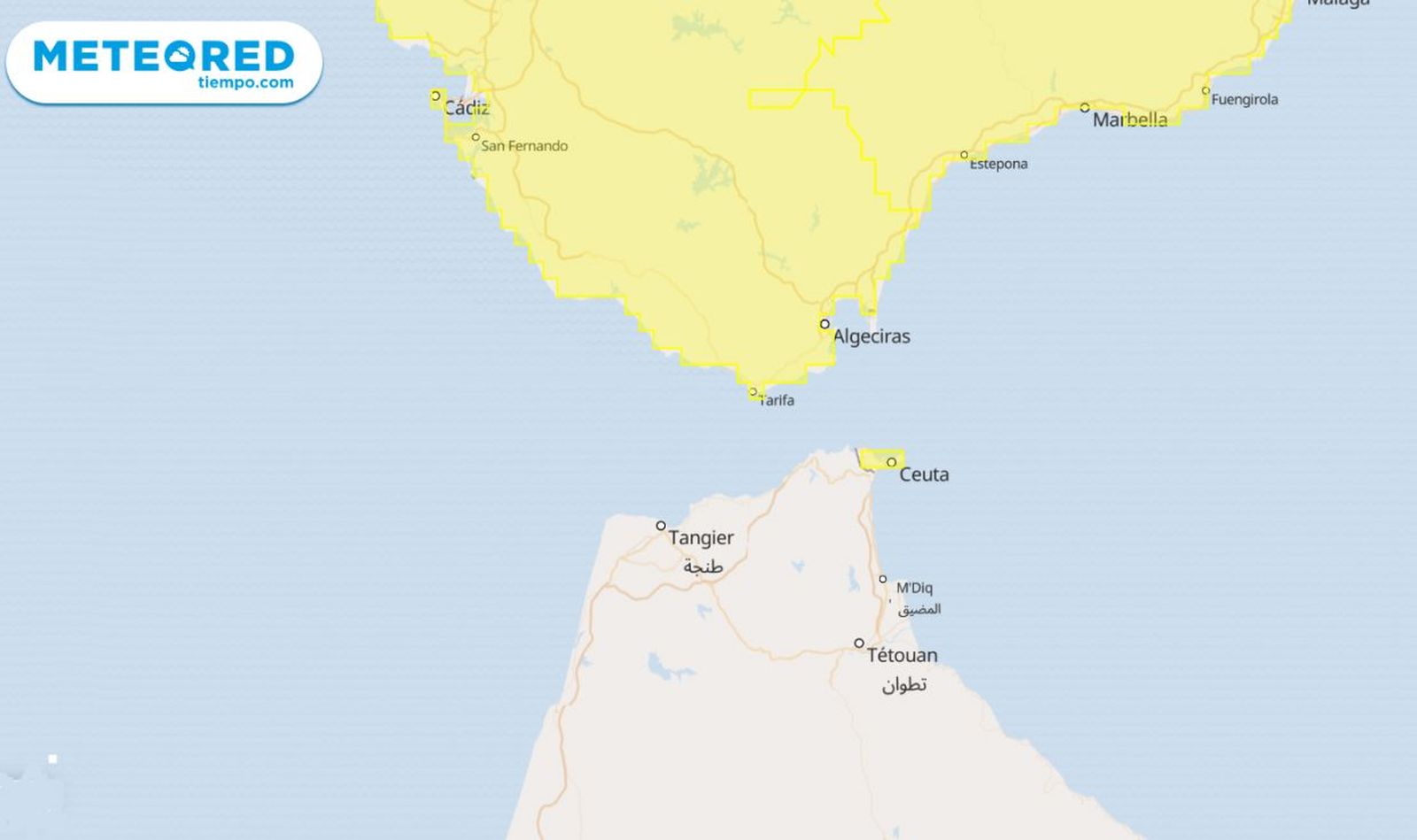 La alerta amarilla afecta a toda la costa sur de la península y a Ceuta. / FOTO CEDIDA
