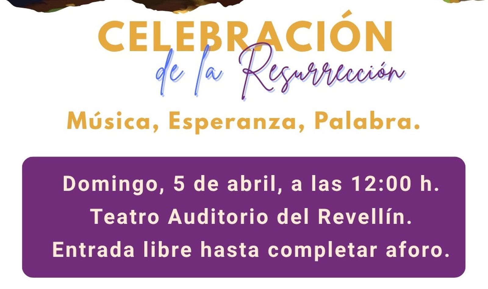 Cartel del acto cultural de la Iglesia Evangelista