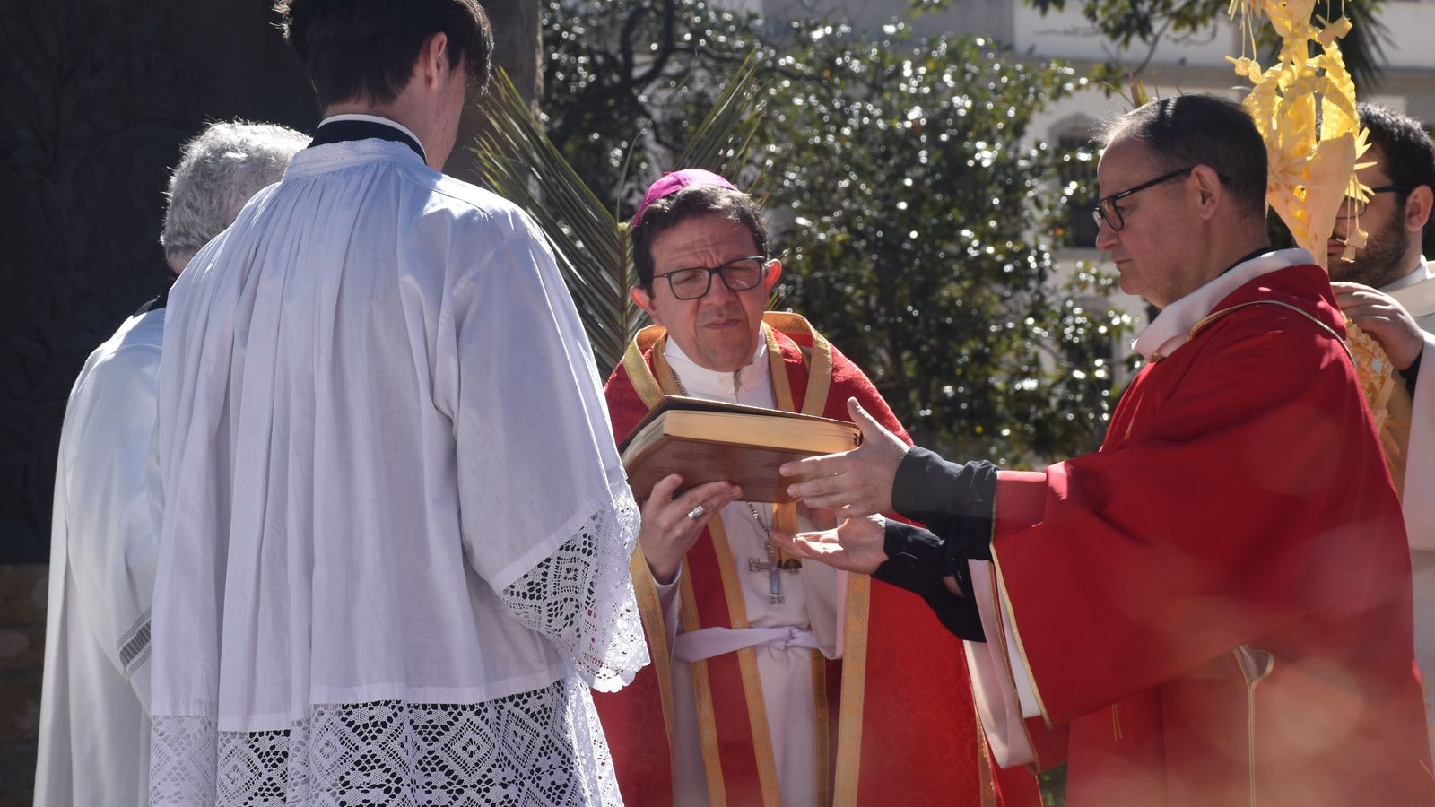 Procesión y bendición de las palmas y misa en el Santuario de África por el Domingo de Ramos