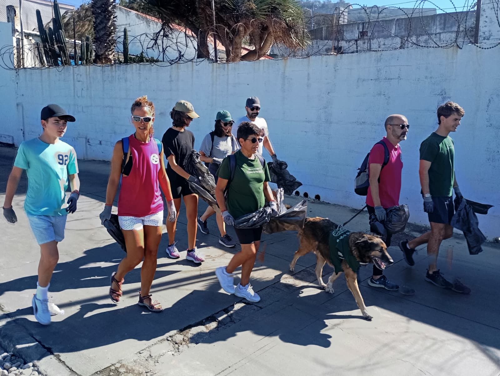 Bonita mañana ecológica en la playa de San Amaro