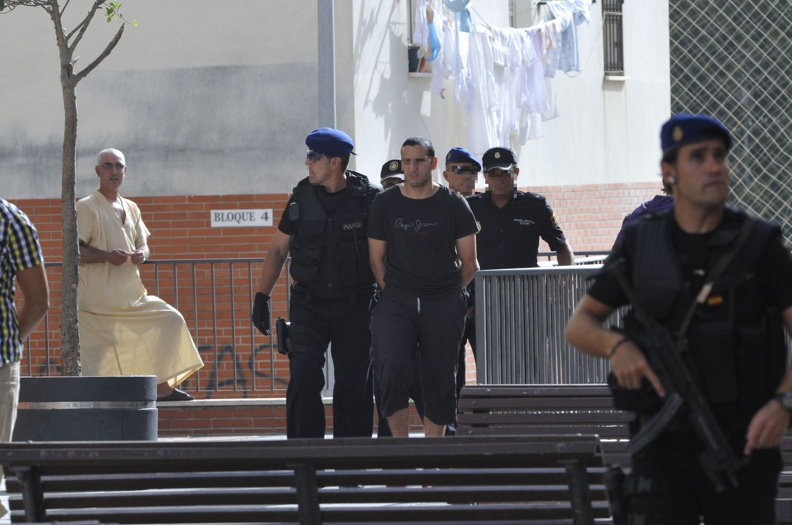 El 'Pajarito' hace años durante la reconstrucción del asesinato de Karim 'El Cenizo'