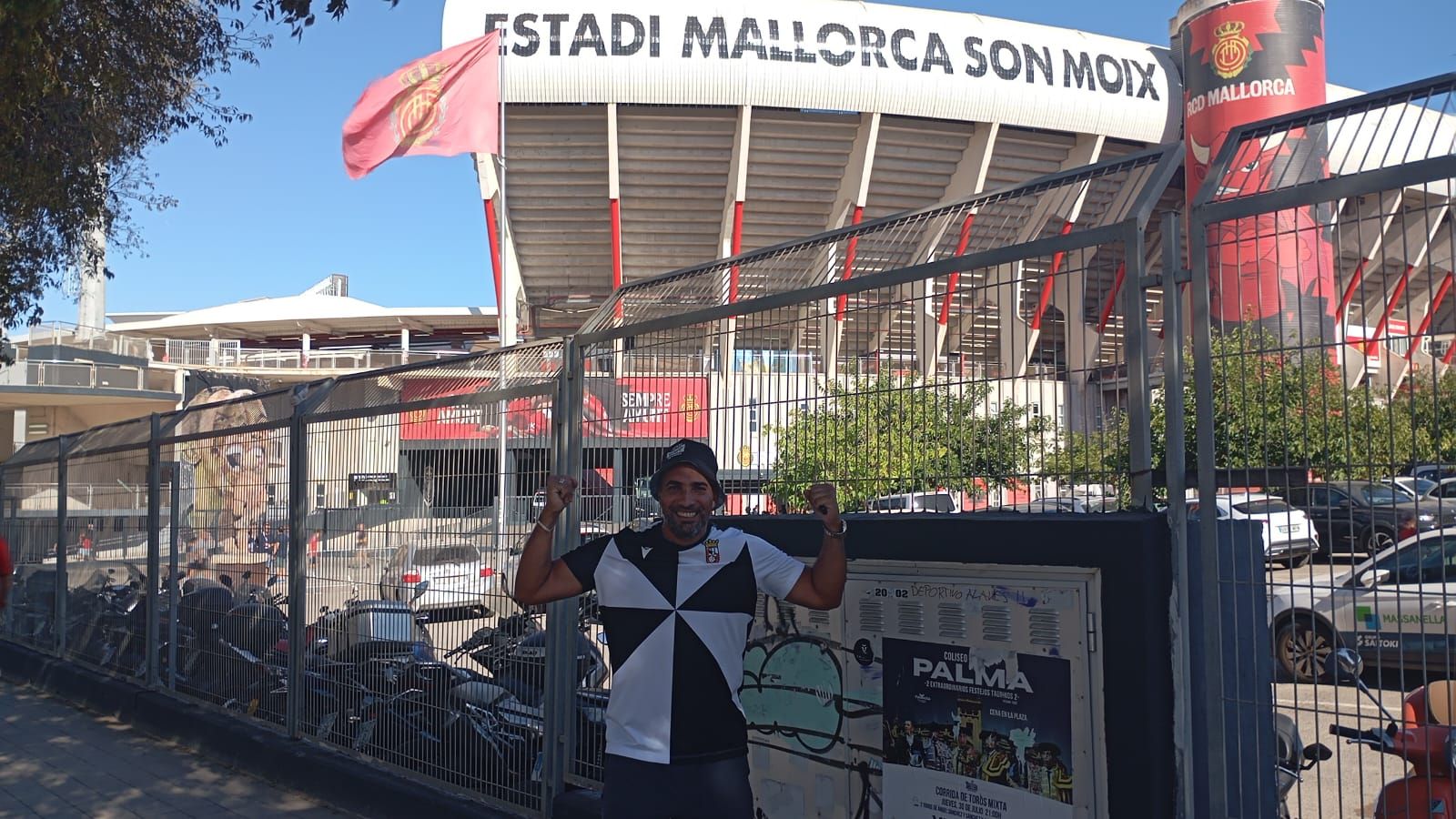 Gran  ambiente caballa antes de iniciar el encuentro ante el RCD Mallorca en el estadio Son Moix