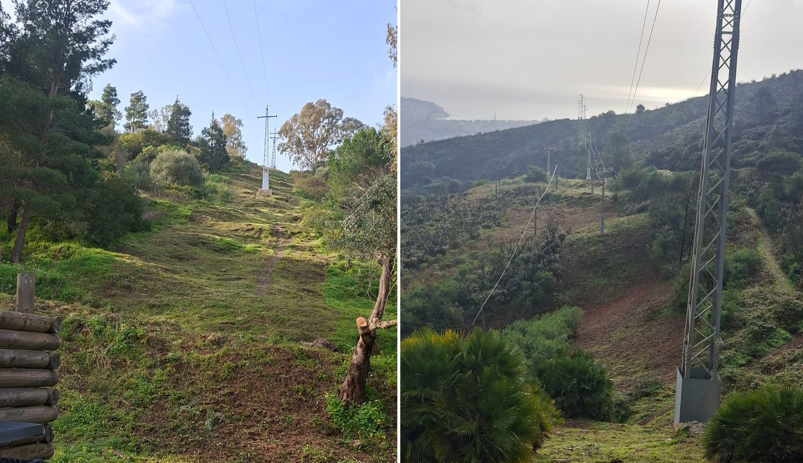 Tendido eléctrico por los montes ceutíes