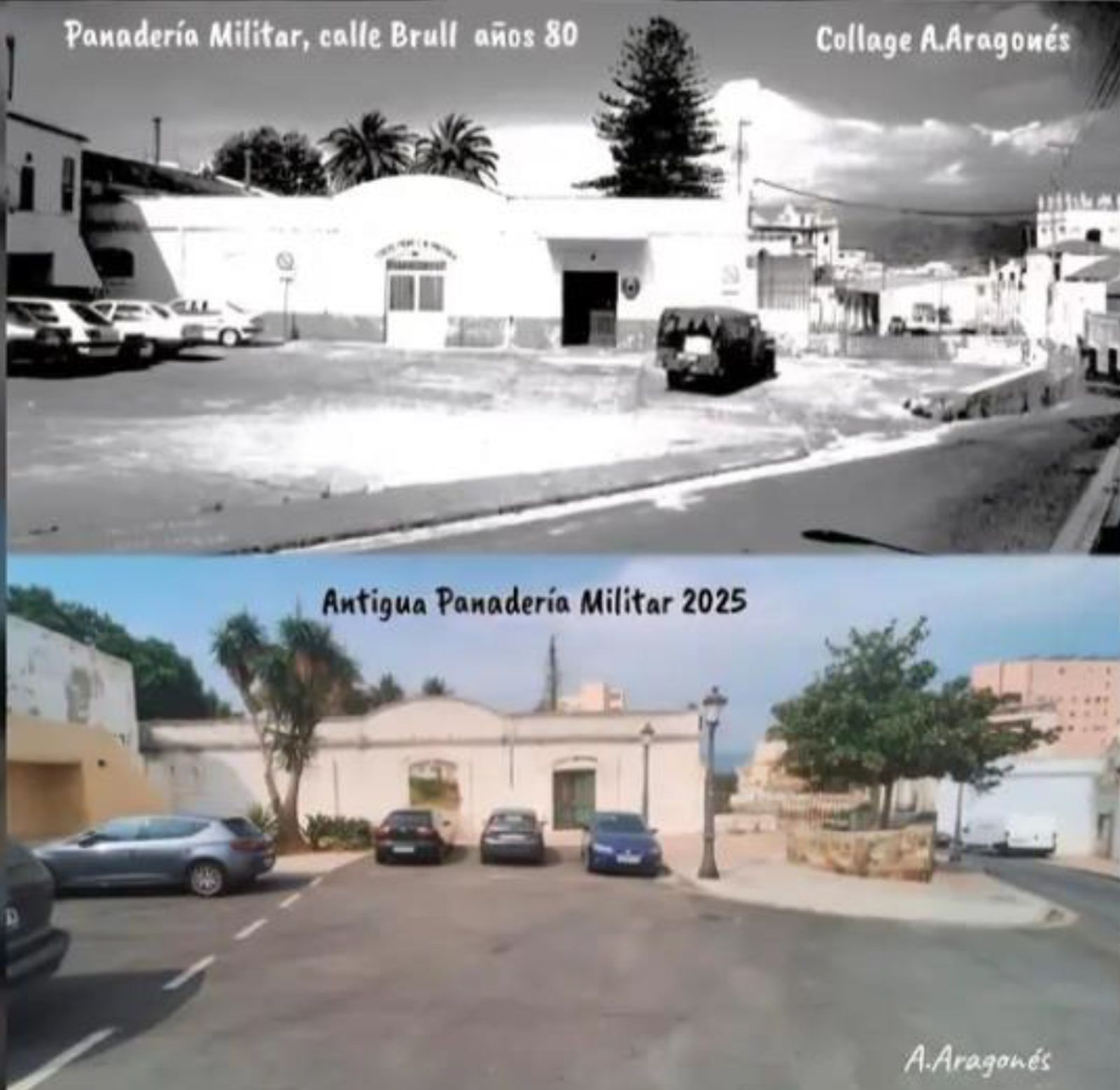 Imagen de la Panadería Militar en la calle Brull años 80.