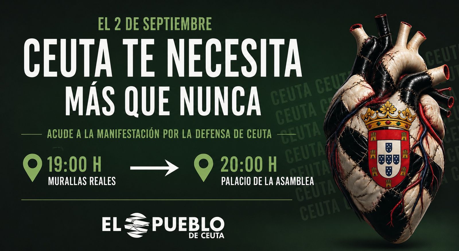 Cartel explicativo del itinerario de la manifestación por el Día de Ceuta