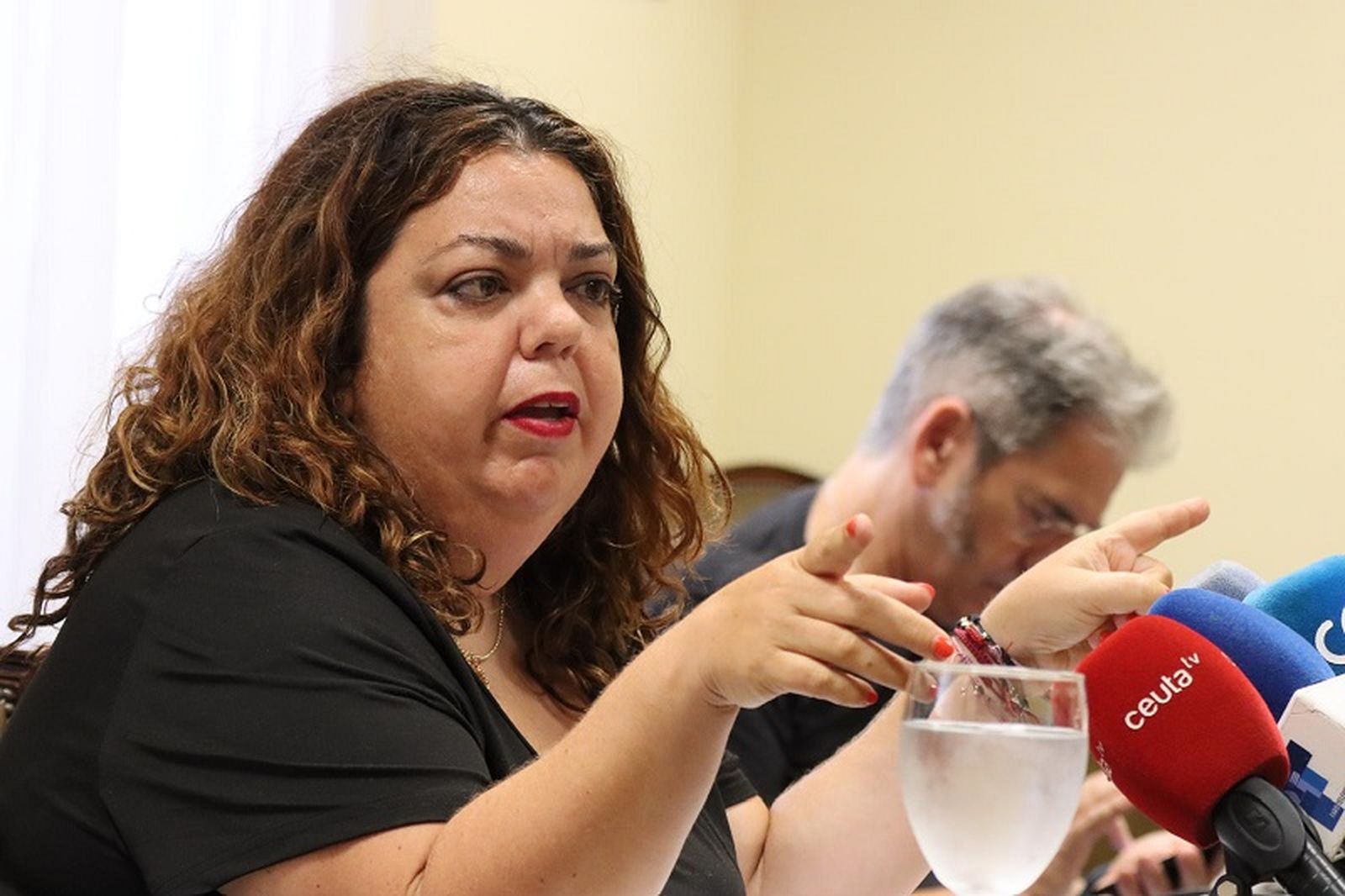 La delegada del Gobierno, Cristina Pérez, durante su comparecencia este lunes. / FOTO REDUAN