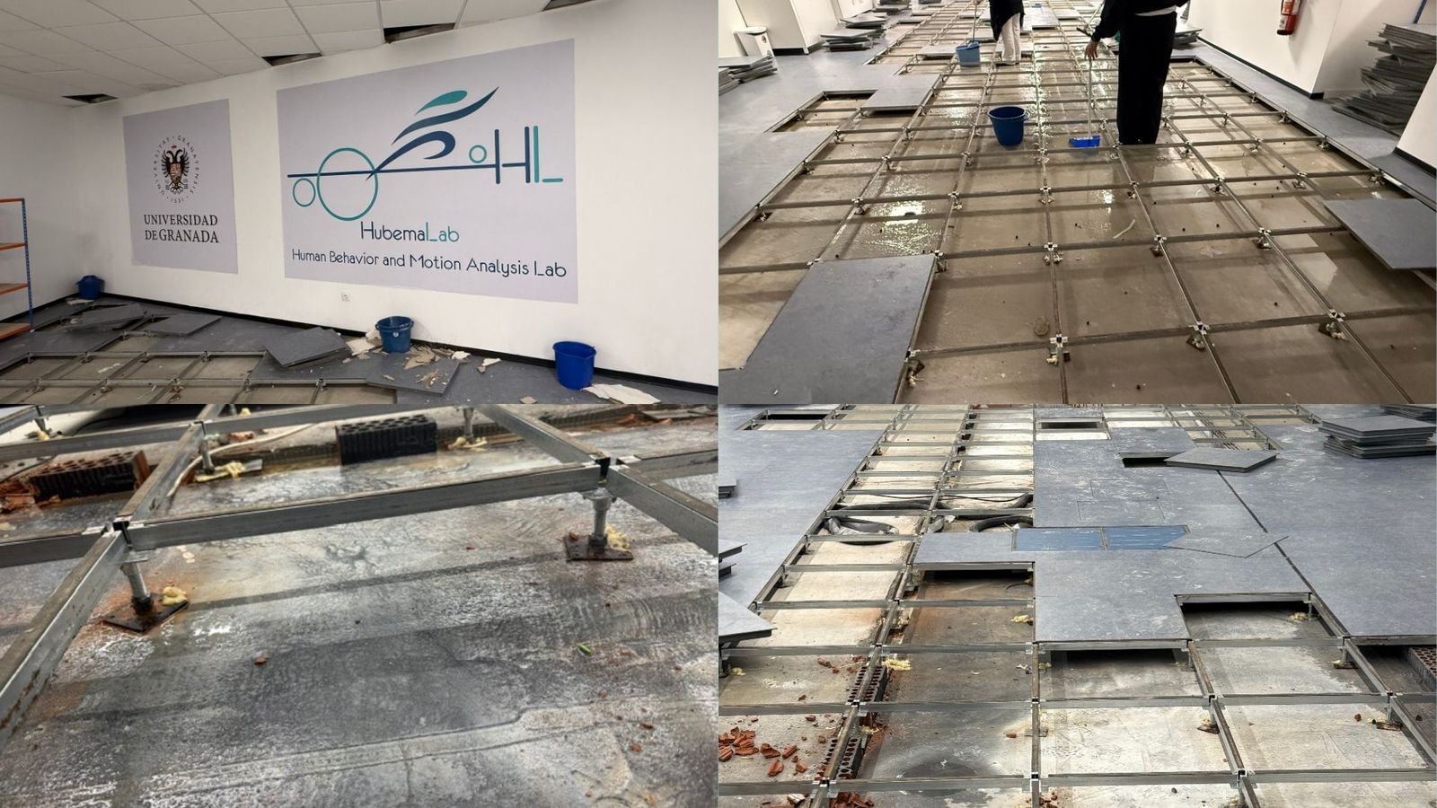 Consecuencias de la inundación producida en el laboratorio del campus universitario de Ceuta