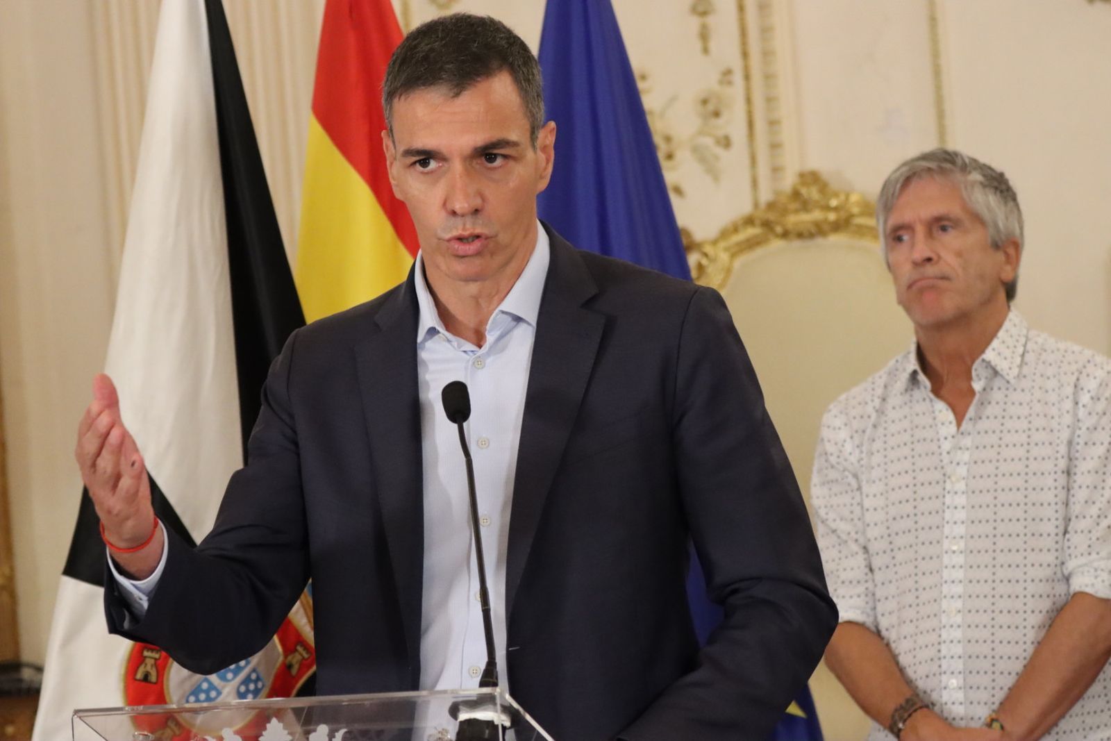 Sánchez y Grande-Marlaska, en una de sus visitas a Ceuta