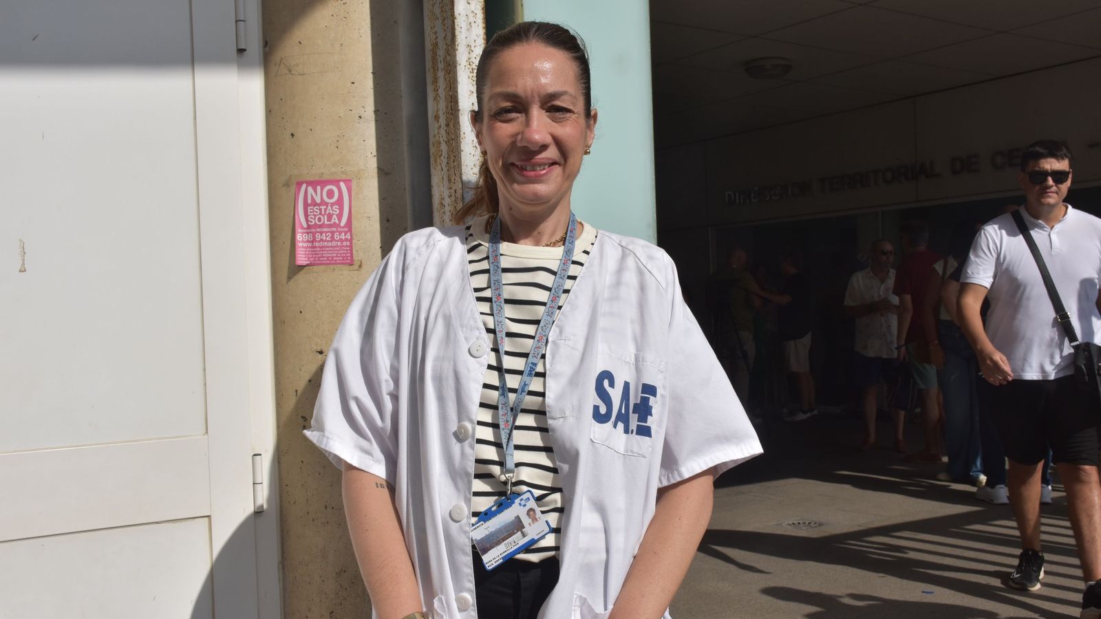 La delegada de USAE en Ceuta, Rosa de la Borbolla, se adhirió a la lucha pese a que su sindicato no es convocante