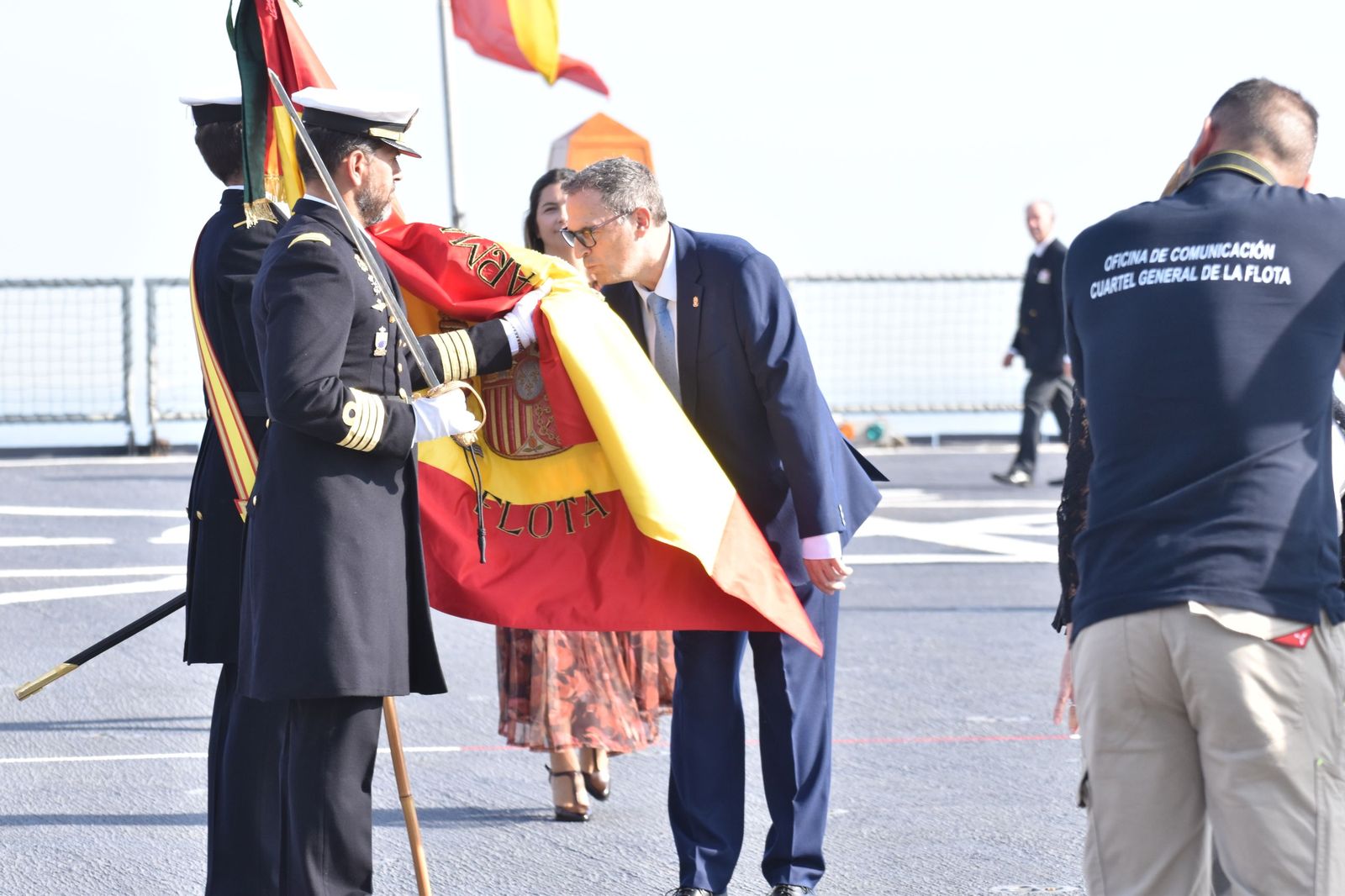 Emotiva jura de bandera a bordo del 'Castilla'