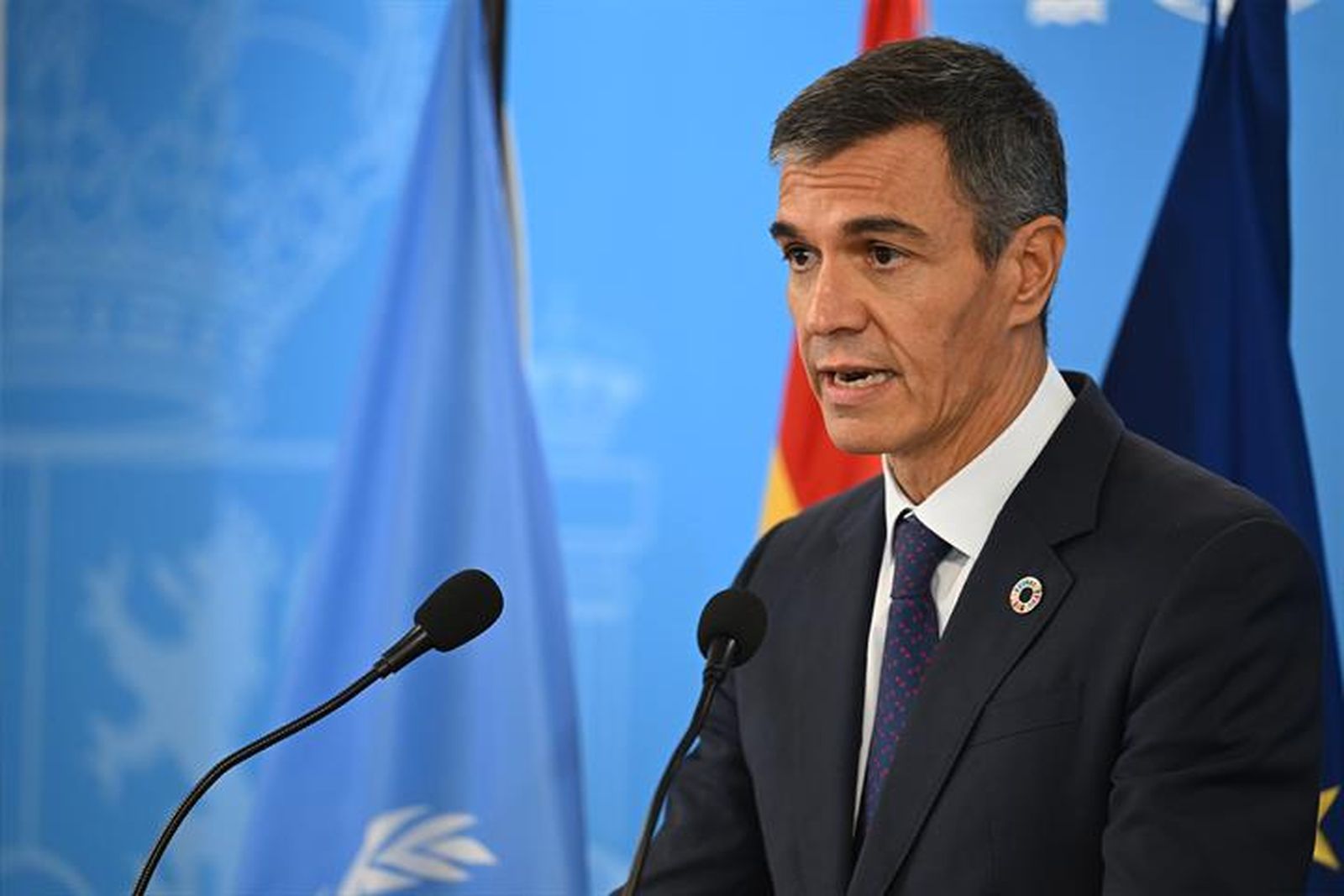 El presidente del Gobierno, Pedro Sánchez, en la cumbre de la ONU