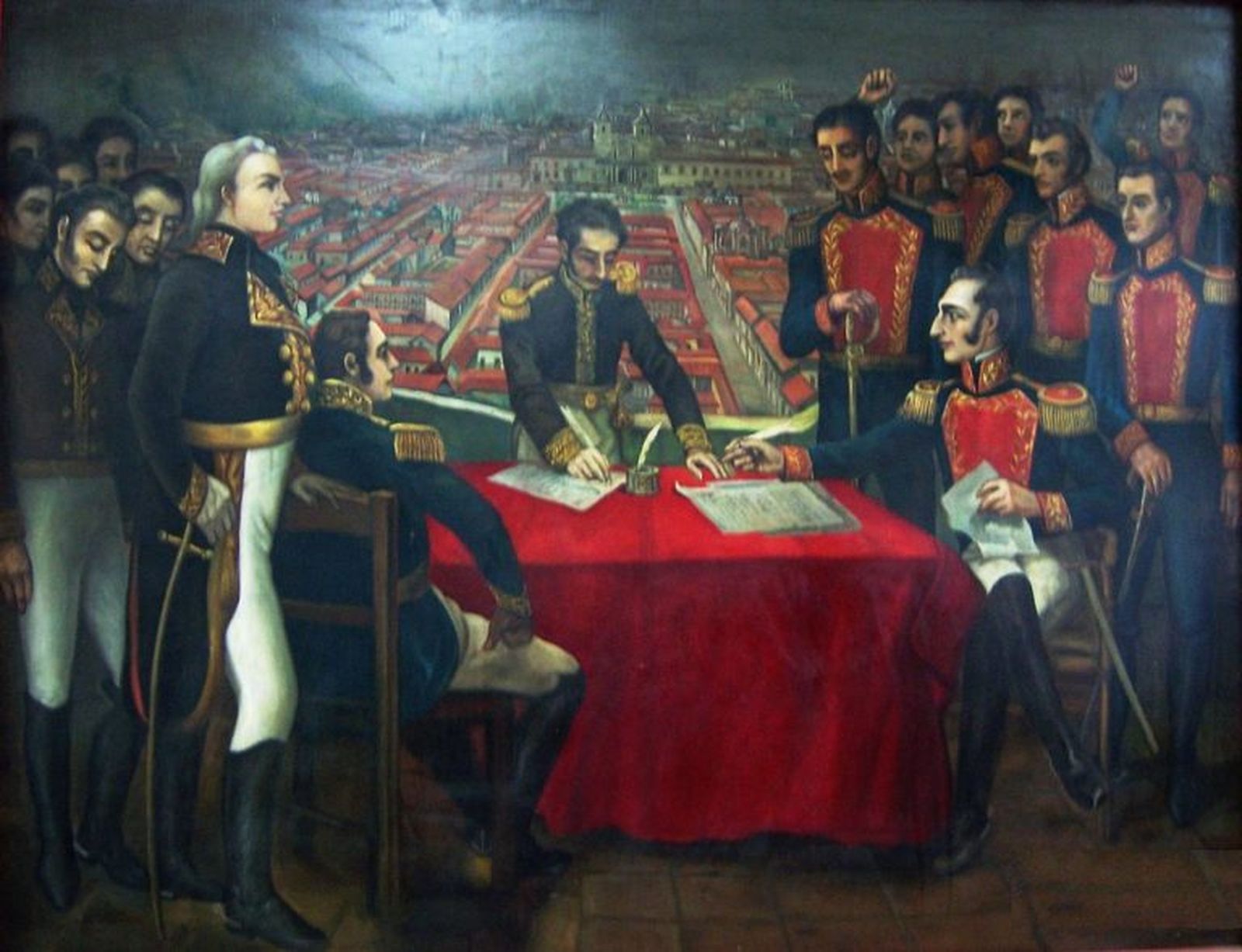 Capitulación de la Real Audiencia de Quito, firmada por  Melchor de Aymerich el 25.05.1822. / FOTO CEDIDA