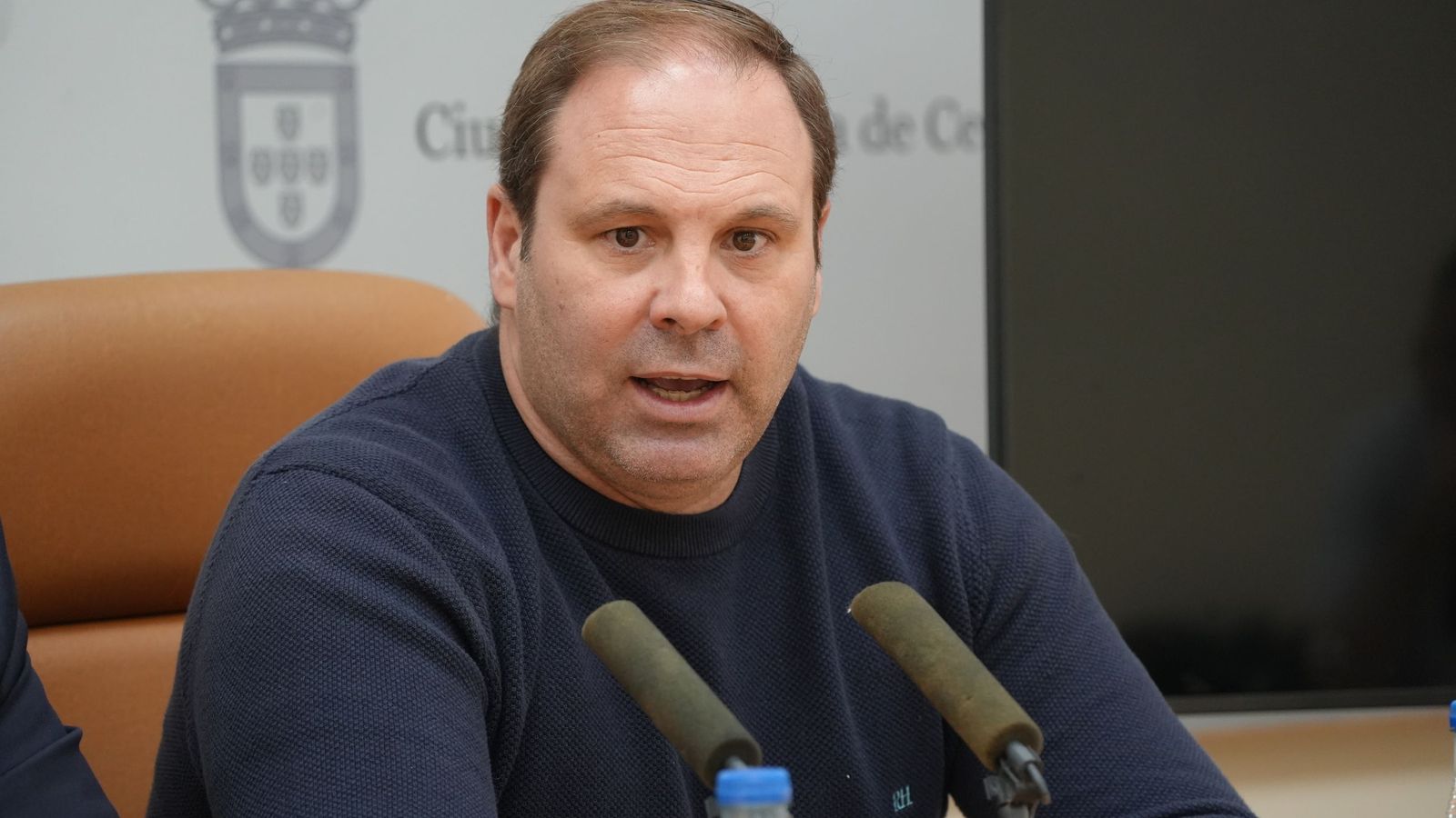 Sergio Aguilera durante la presentación del Campeonato de Andalucía Infantil de Waterpolo