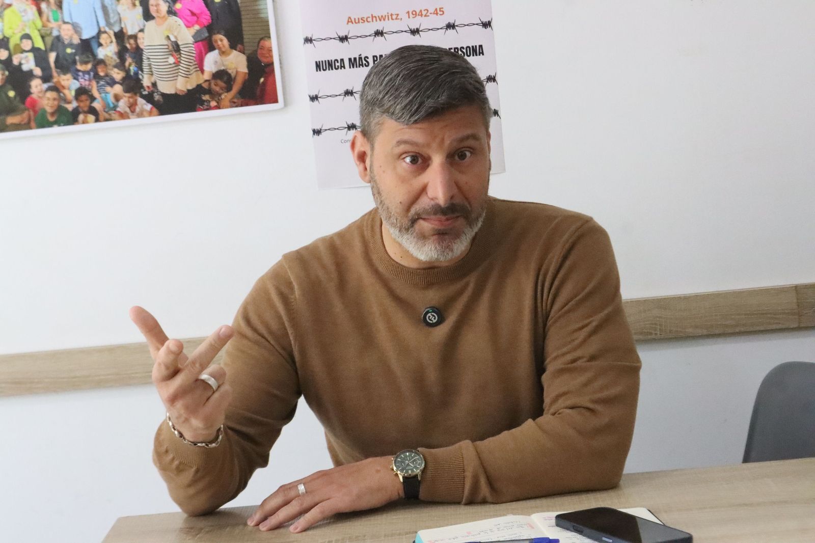 El líder de Ceuta Ya!, Mohamed Mustafa, durante un entrevista con este diario