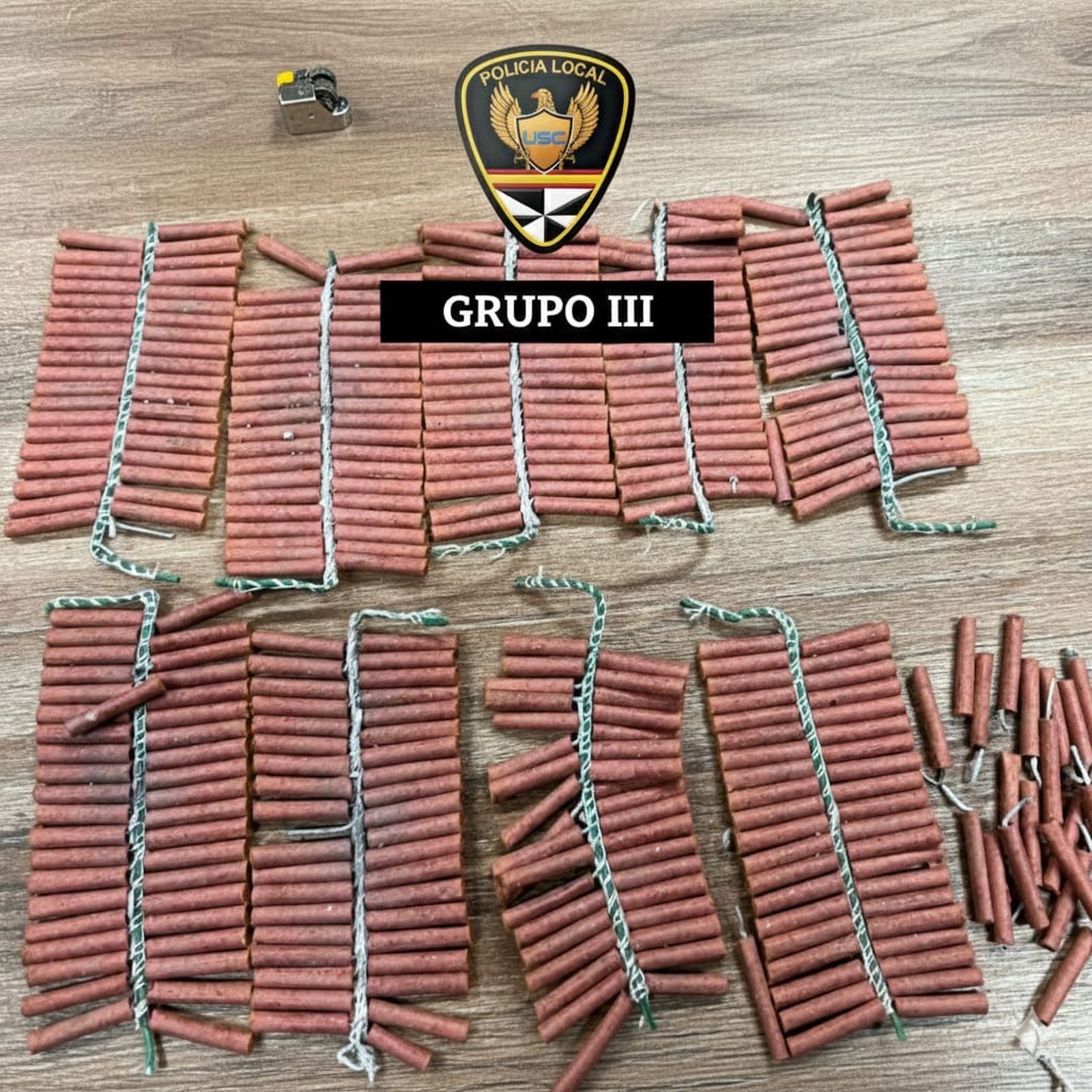 Parte del material pirotécnico interceptado por la Policía Local durante la noche del 31 de diciembre