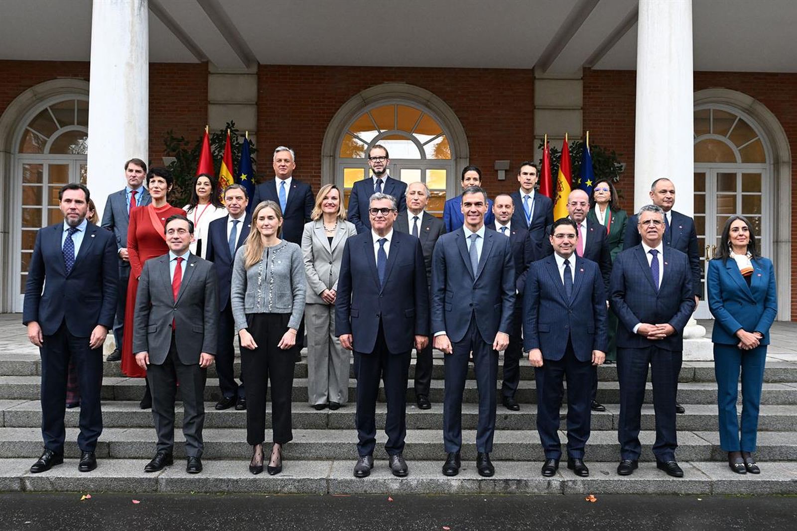 Fotografía de familia de la XIII Reunión de Alto Nivel Epaña-Marruecos, celebrada en La Moncloa.