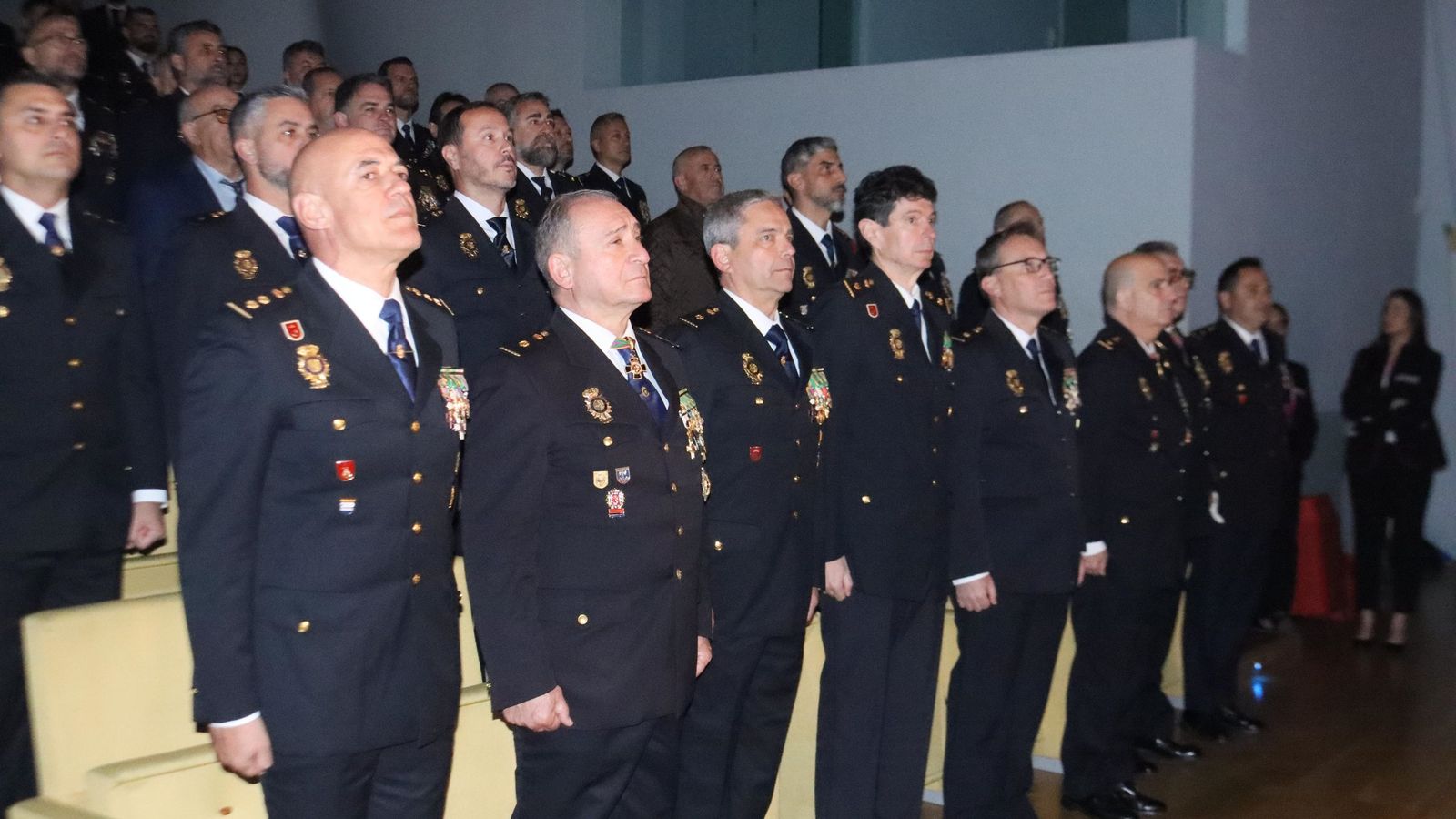 Agentes de la Policía Nacional que acudieron al acto