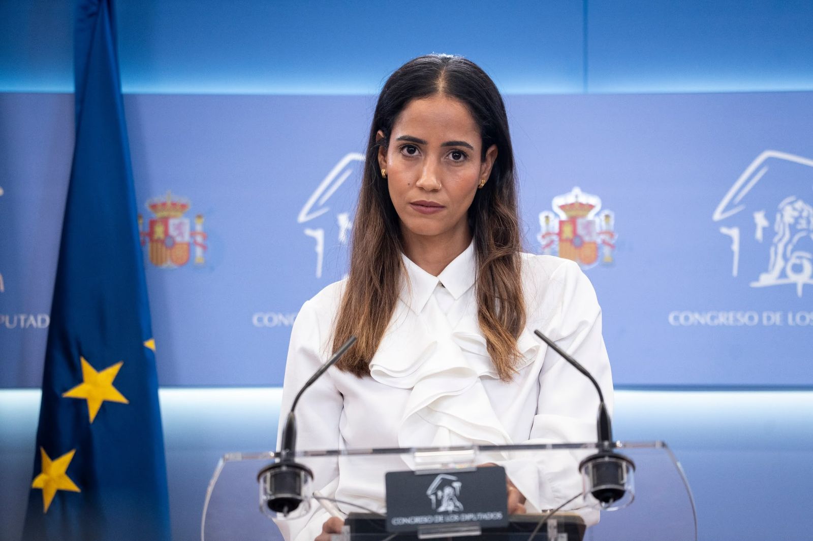 Tesh Sidi en la sala de prensa del Congreso de los Diputados