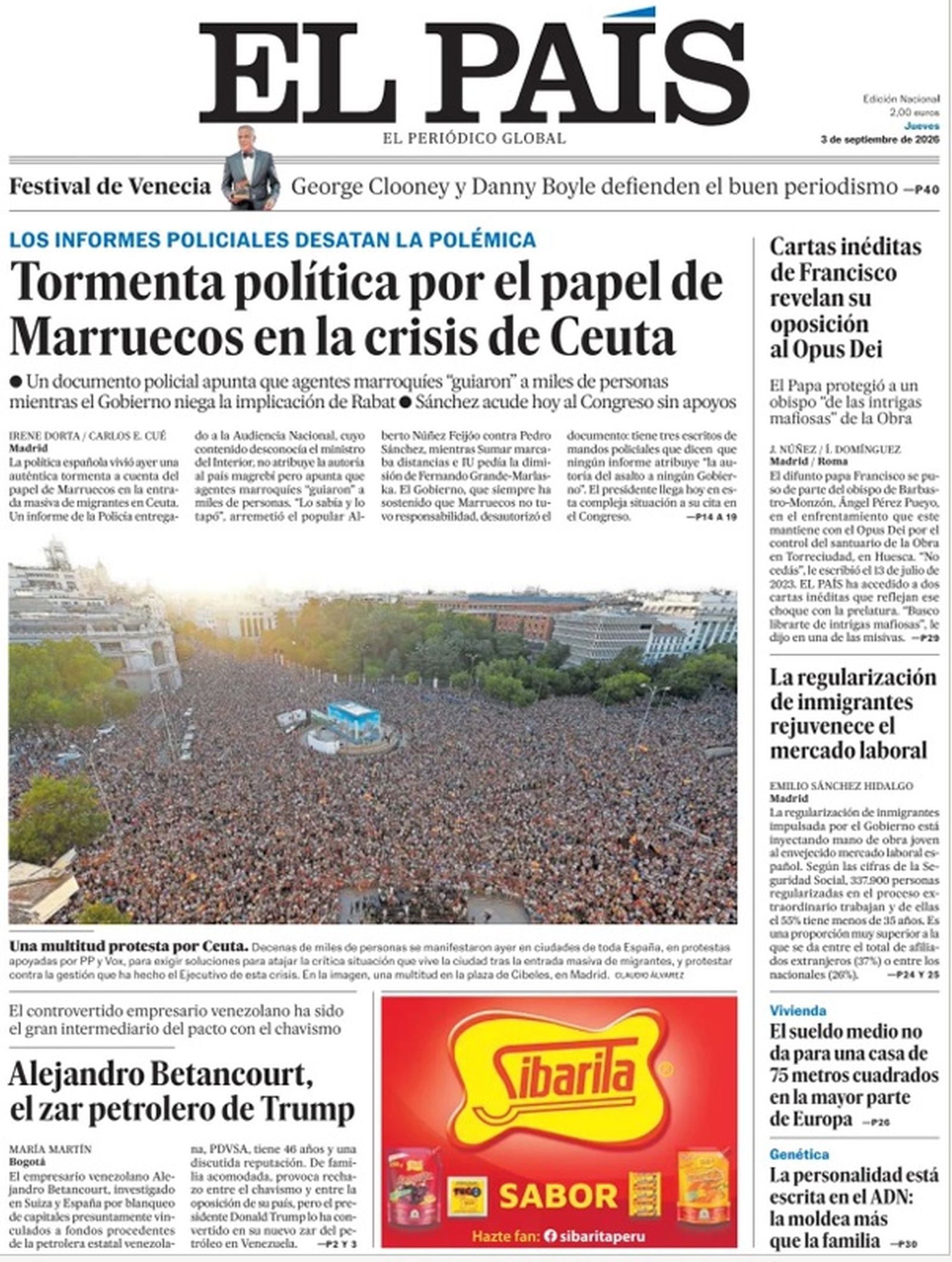 Ceuta ocupa las portadas nacionales