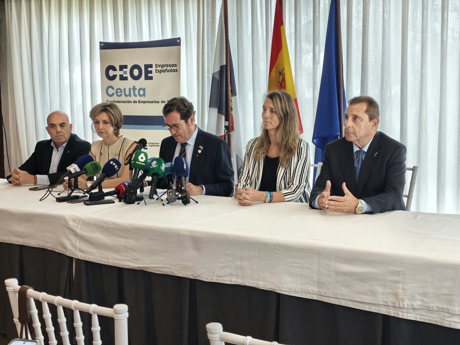 Antonio Garamendi, durante la rueda de prensa ofrecida este miércoles