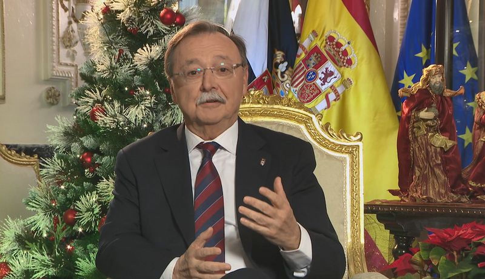 Juan Vivas, presidente de la Ciudad Autónoma de Ceuta, durante su discurso de Navidad de 2023 / FOTO CEDIDA