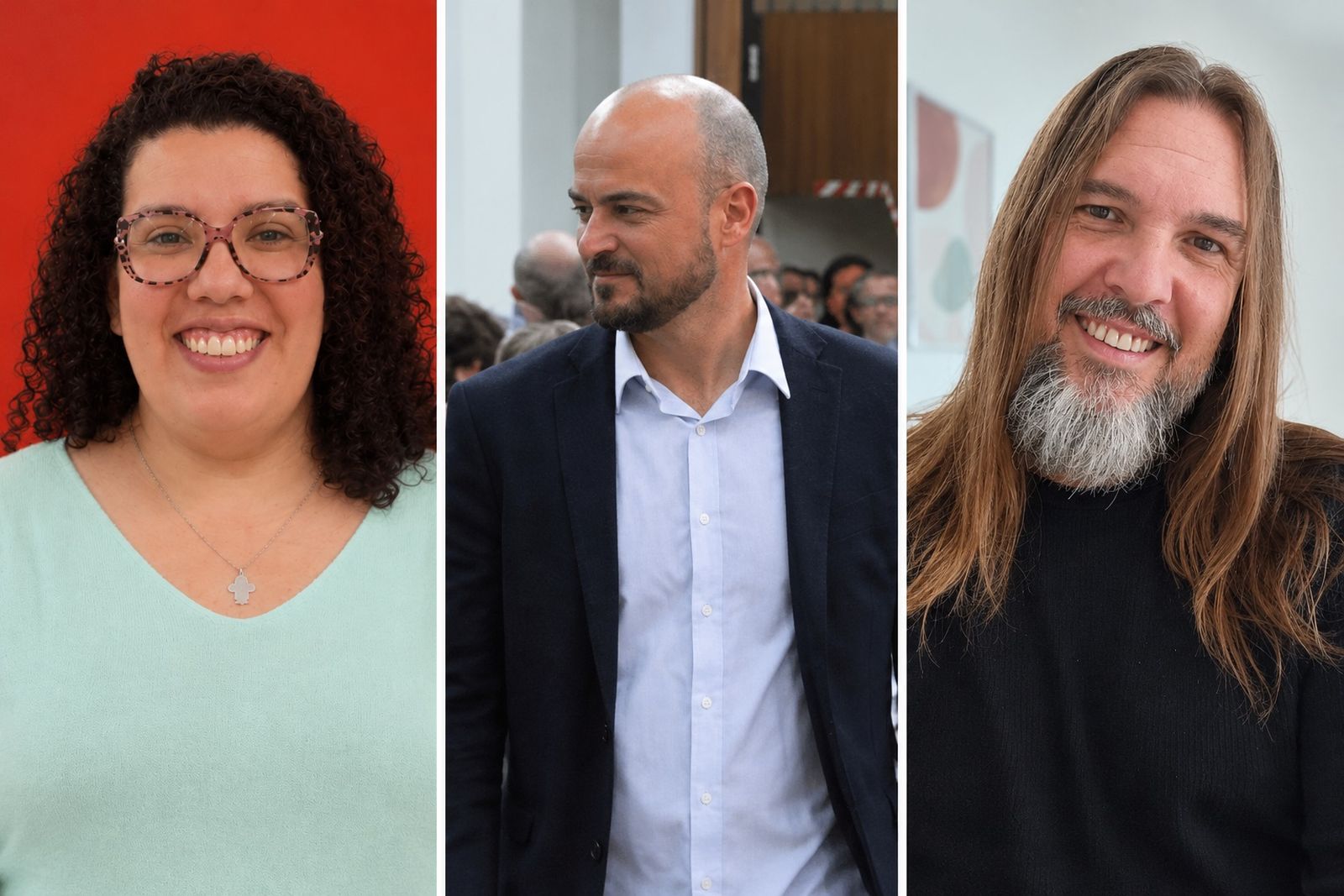De izquierda a derecha: Nesrin Haddad, Luis Manuel Tovar y Josemi Romero