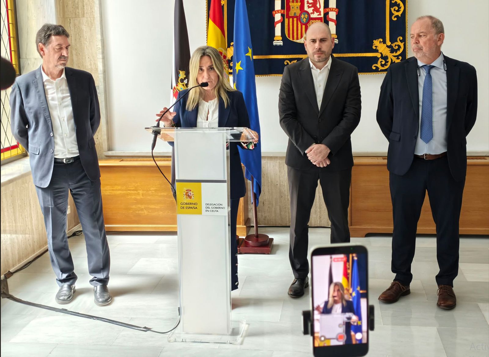 Milagros Tolón, durante su comparecencia ante la prensa