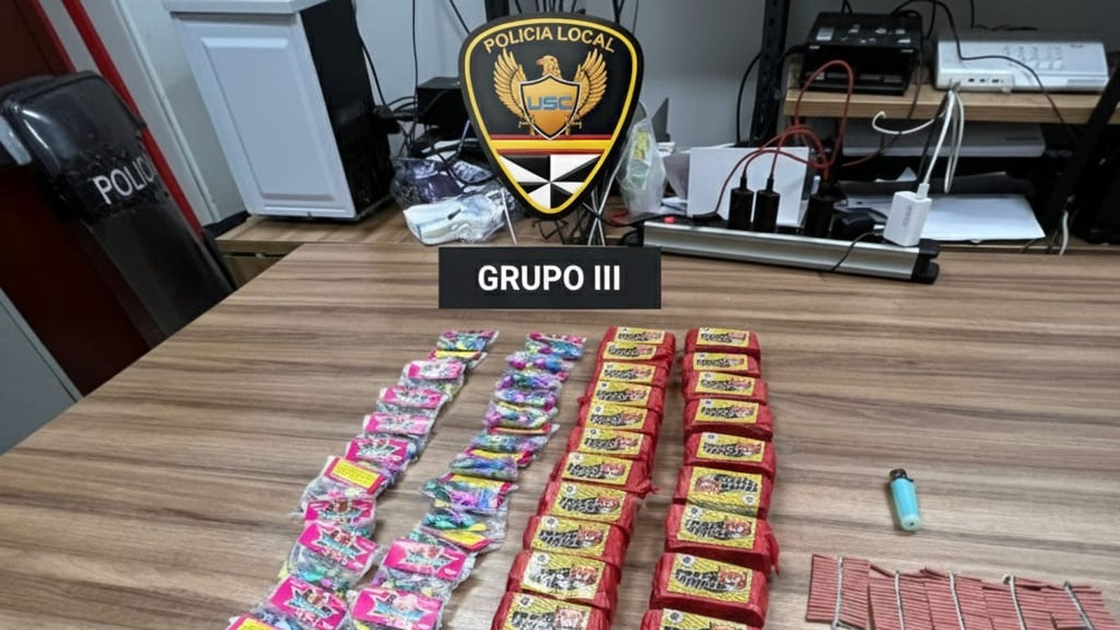 Parte del material pirotécnico interceptado por la Policía Local durante la noche del 31 de diciembre