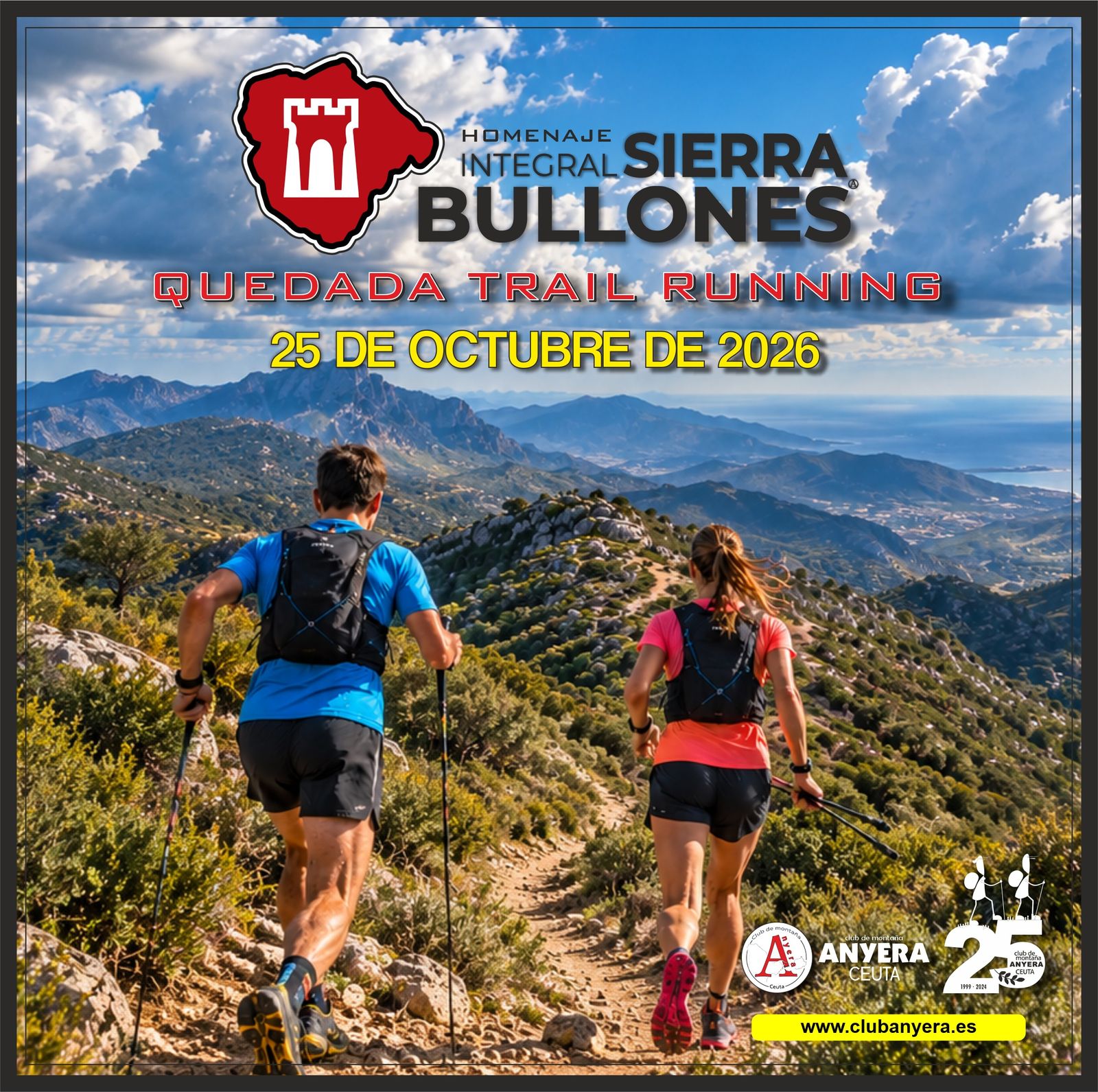 Cartel promocional de la quedada para trail running