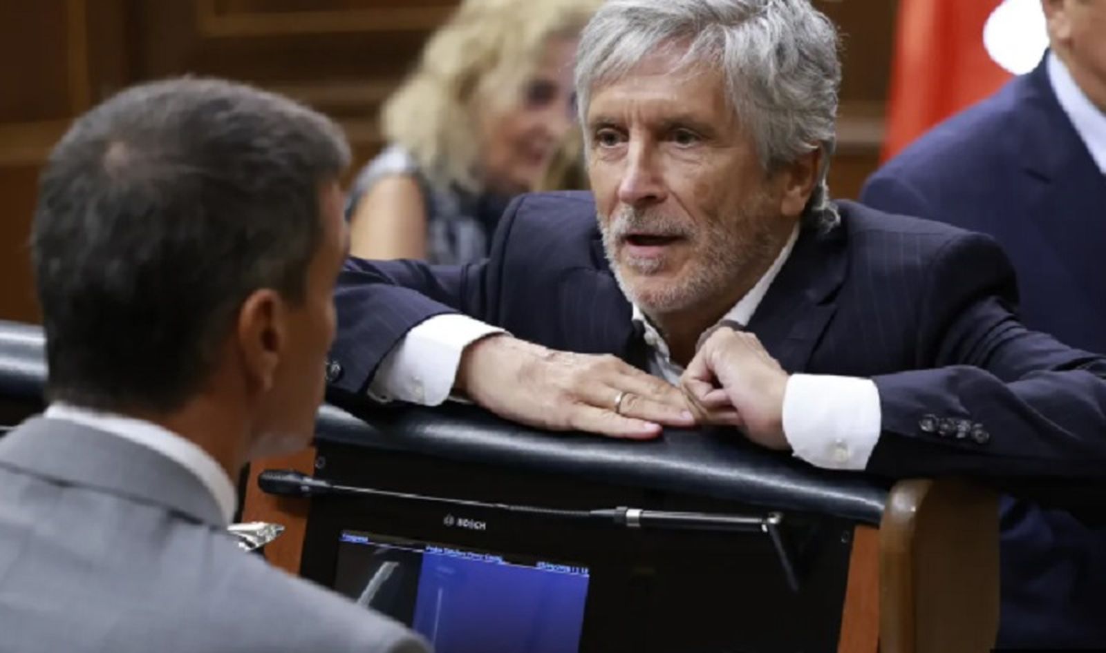 marlaska y Sänchez dialogan en el Congreso de los Diputados