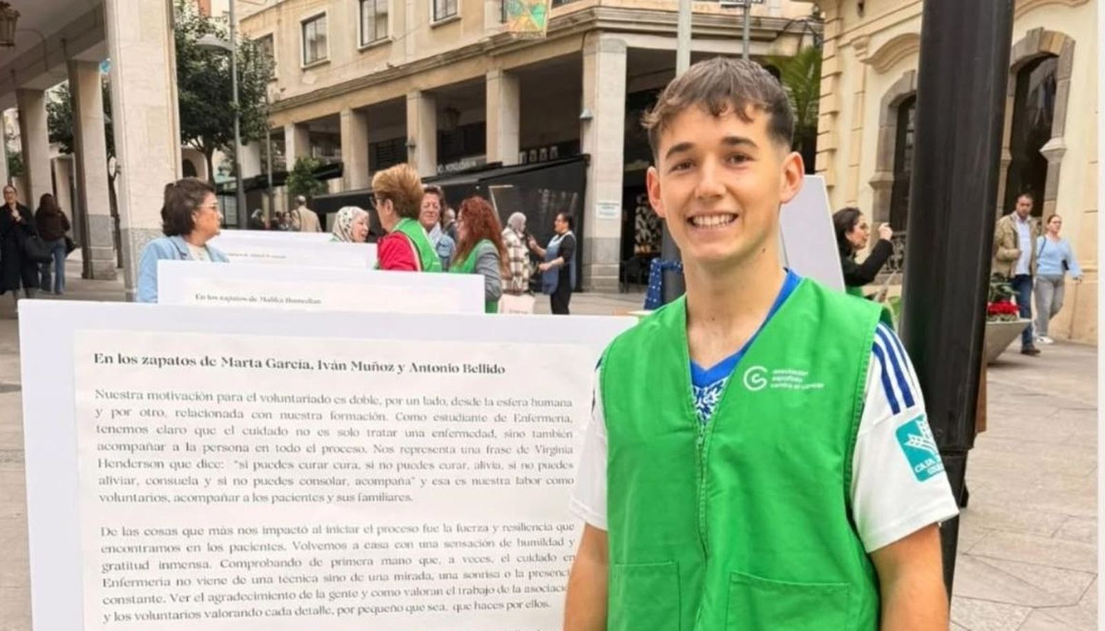 El voluntario de la AECC Iván Muñoz durante el acto celebrado en honor al voluntariado la pasada semana