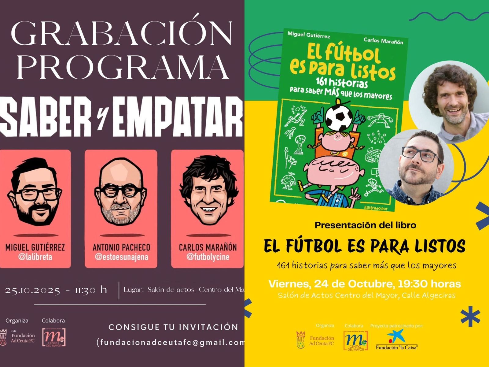 La Fundación AD Ceuta FC impulsa la lectura entre los jóvenes con un club literario y la grabación en directo de “Saber y Empatar”