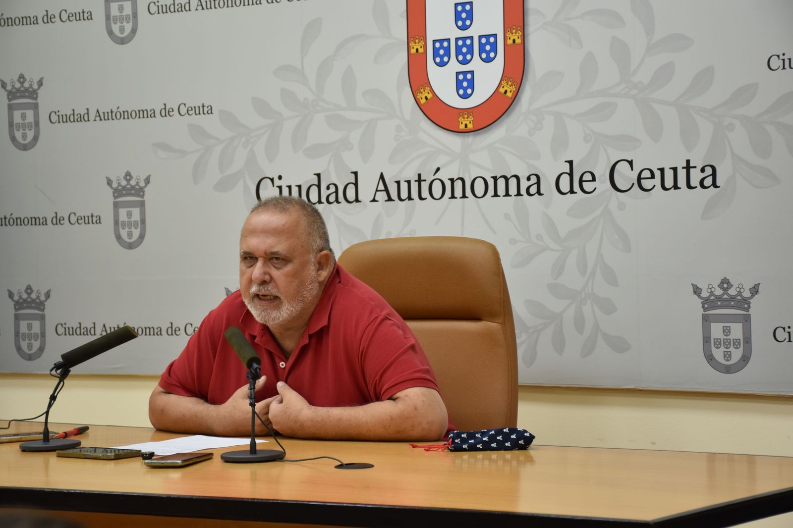 El secretario general de la sección sindical de UGT en el Ayuntamiento de Ceuta, Antonio Ramírez, durante la comparecencia de este viernes