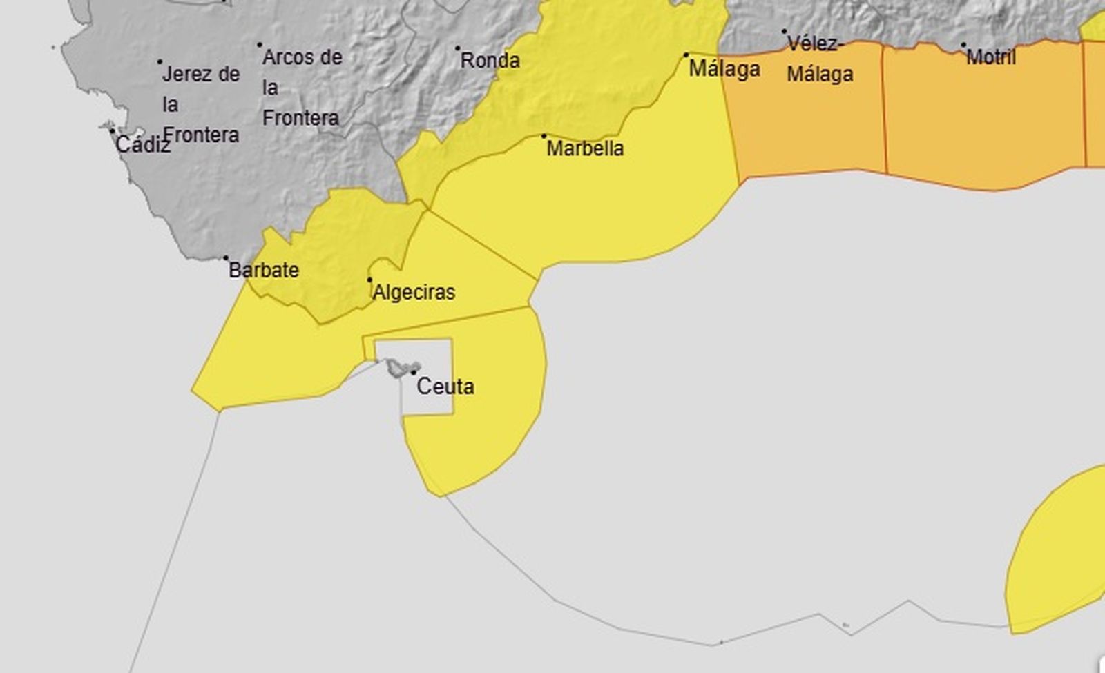 Previsión para Ceuta por parte del servicio de Avisos meteorológicos de la AEMET