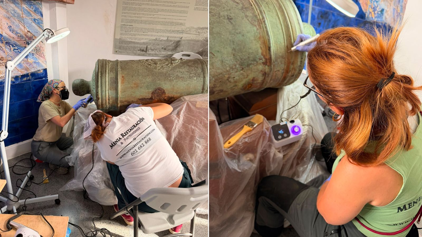 Trabajos de restauración del cañón