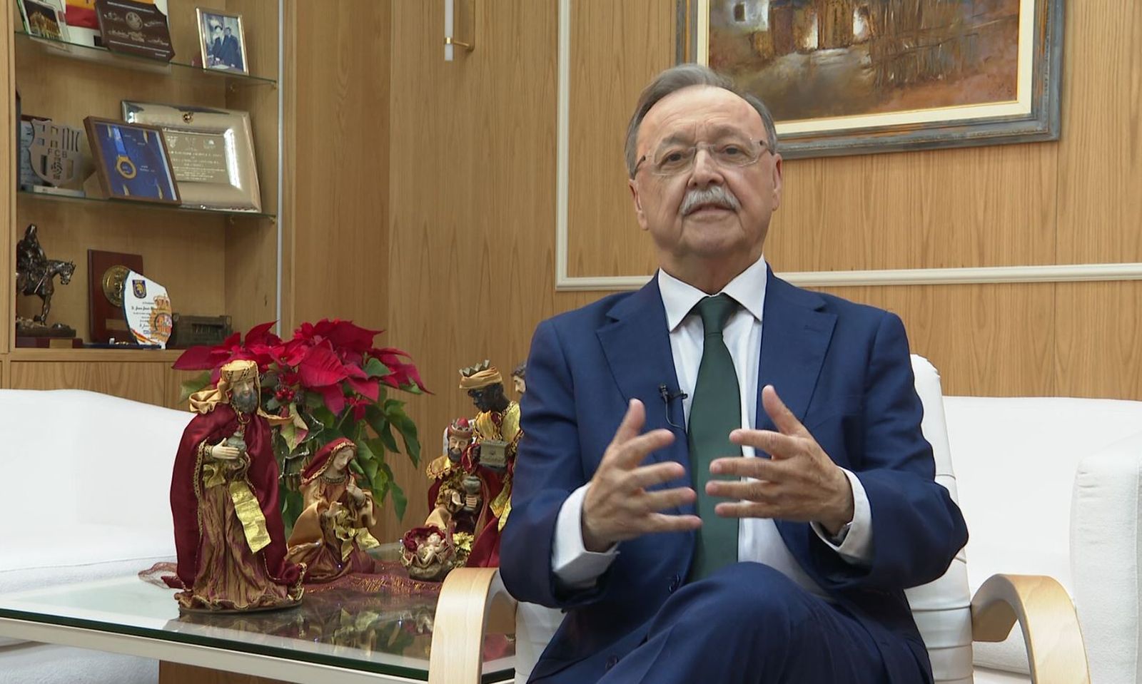 El presidente, durante el mensaje navideño