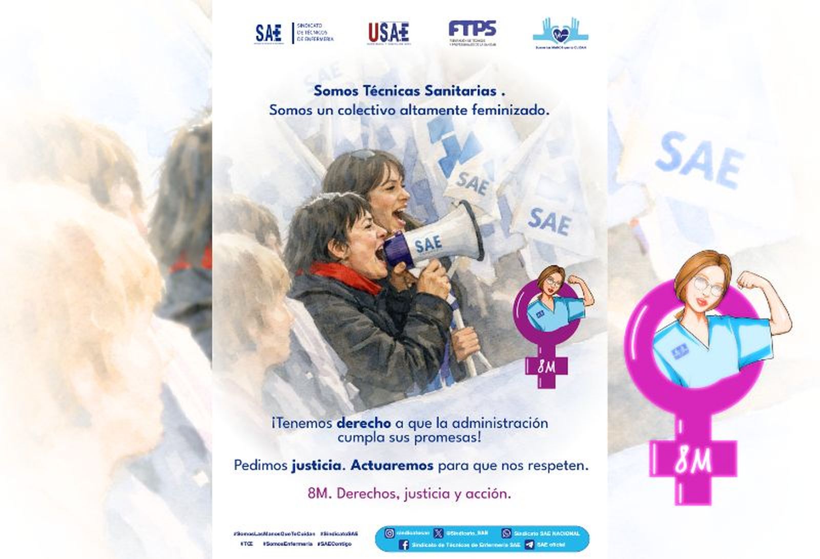 Cartel del SAE para el próximo 8M, Día Internacional de la Mujer.