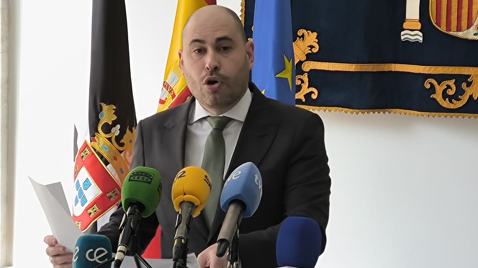 Triano durante su intervención en la sede de la Delegación del Gobierno