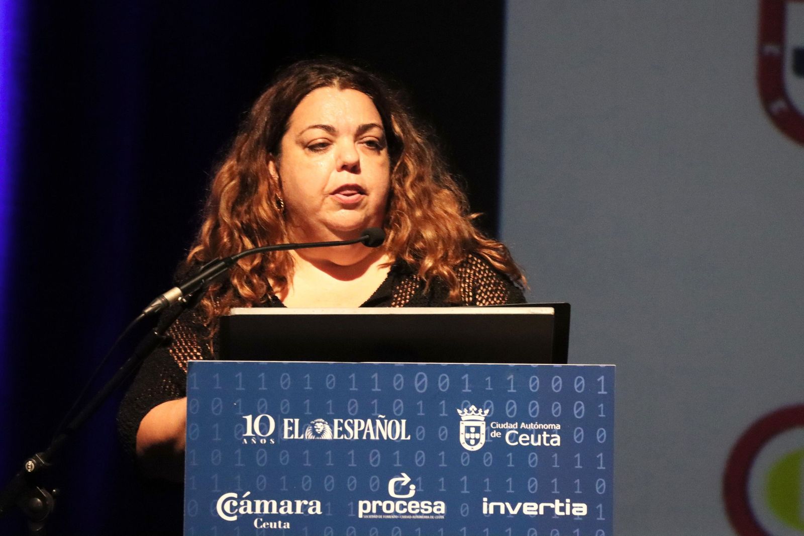 La delegada del Gobierno, durante su intervención