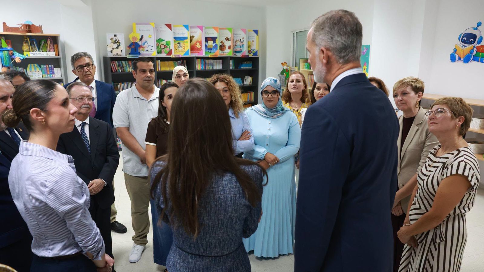 Los Reyes de España durante su visita al CEIP Vicente Aleixandre el pasado martes
